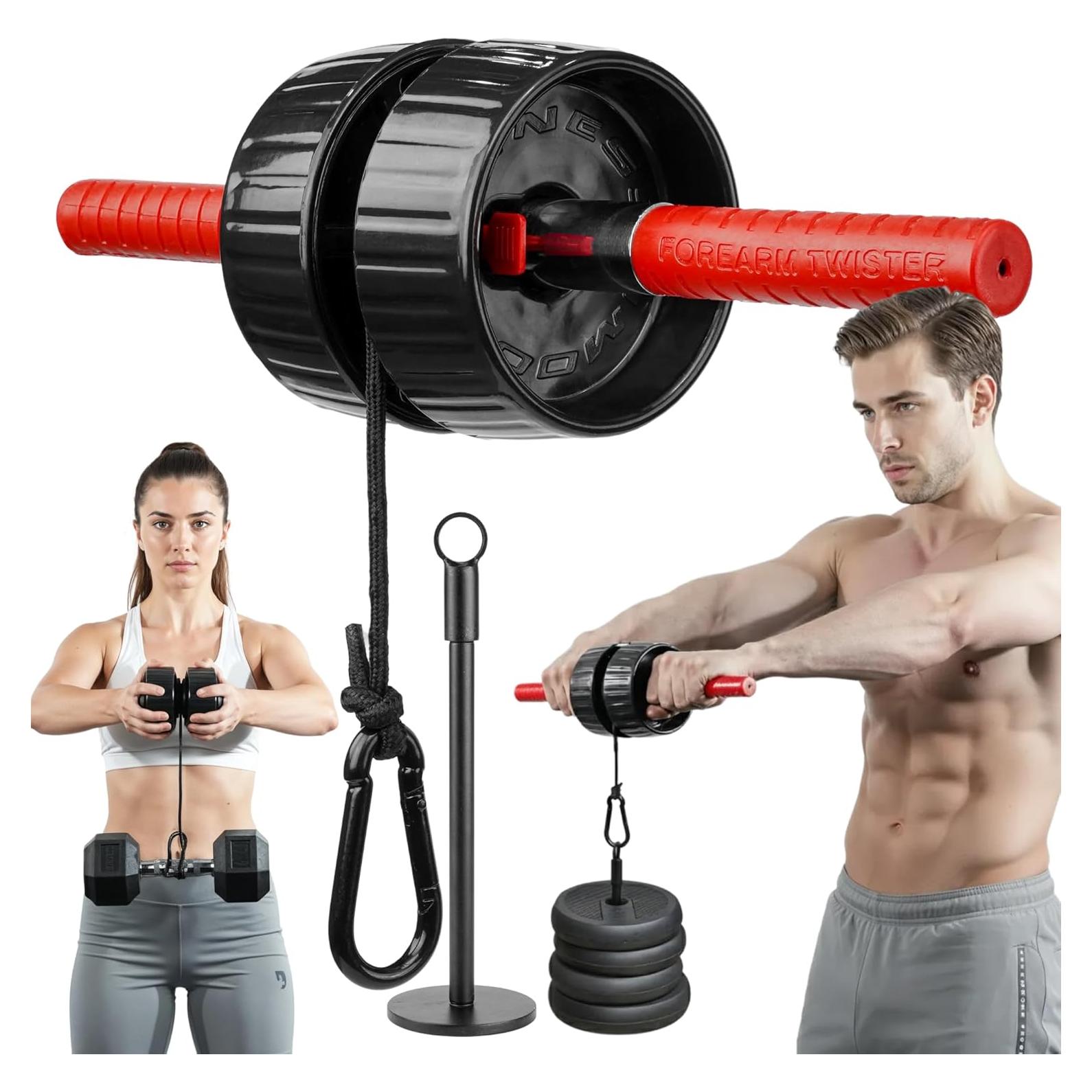 Fortalecedor de Antebrazo DMoose Fitness 2 en 1 con Rodillo