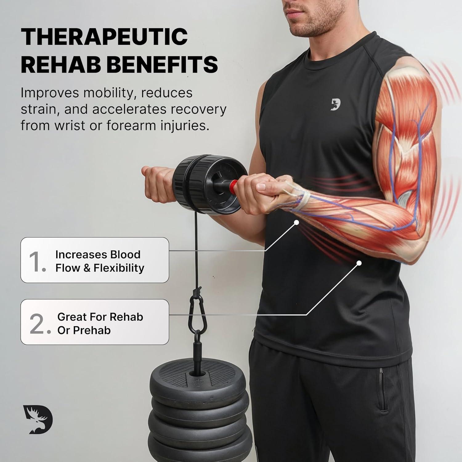 Fortalecedor de Antebrazo DMoose Fitness 2 en 1 con Rodillo