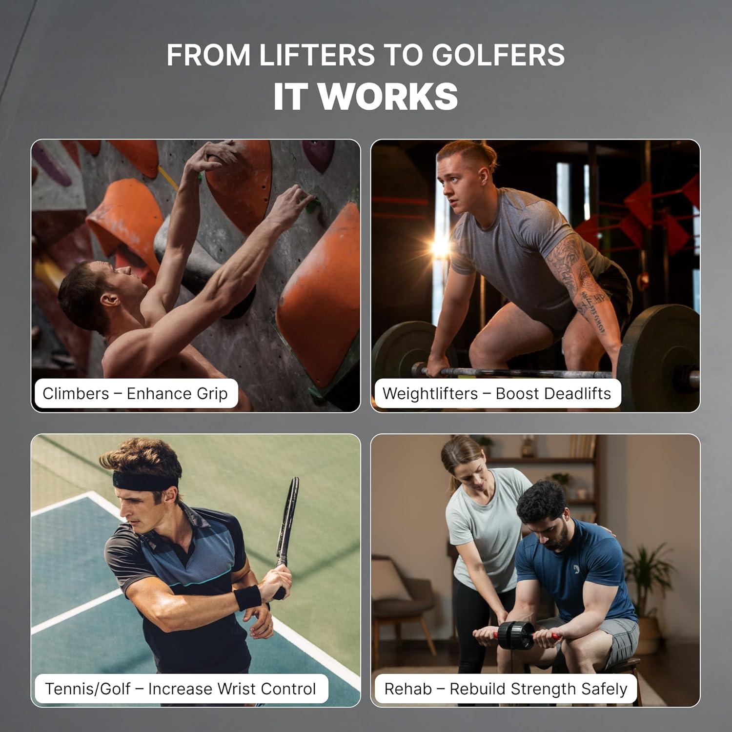 Fortalecedor de Antebrazo DMoose Fitness 2 en 1 con Rodillo