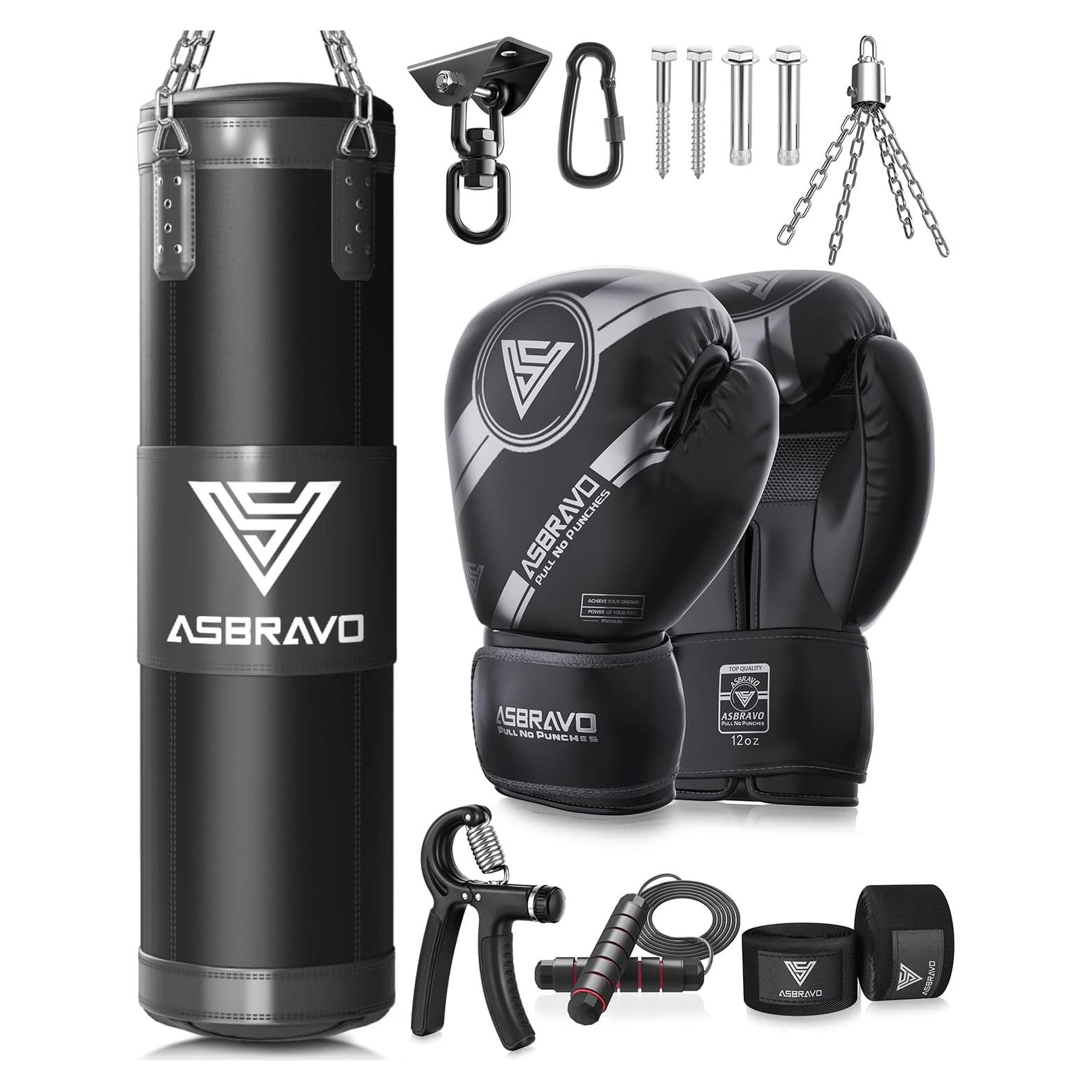Saco de Boxeo ASBRAVO 4 pies + Guantes 12 oz + Accesorios