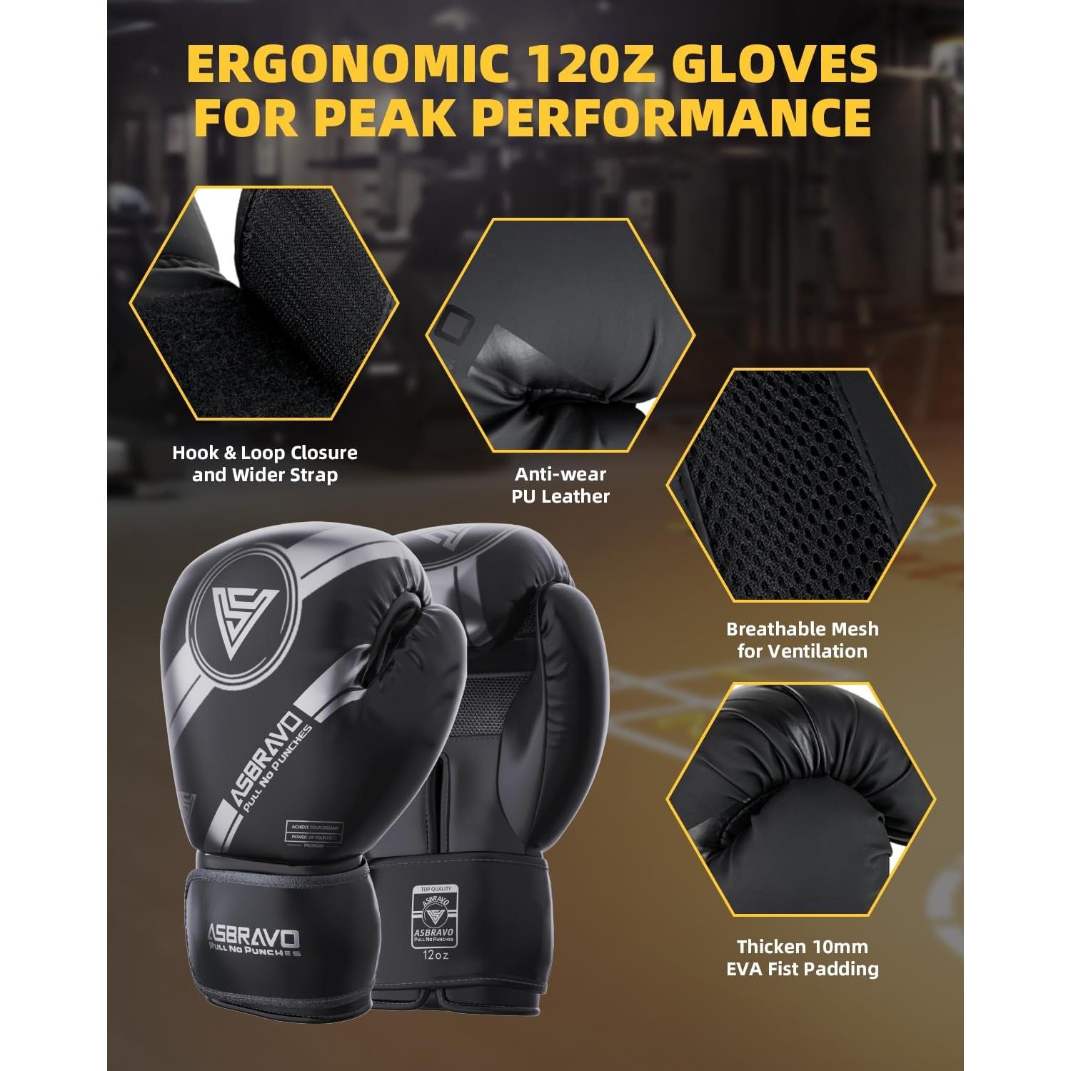 Saco de Boxeo ASBRAVO 4 pies + Guantes 12 oz + Accesorios