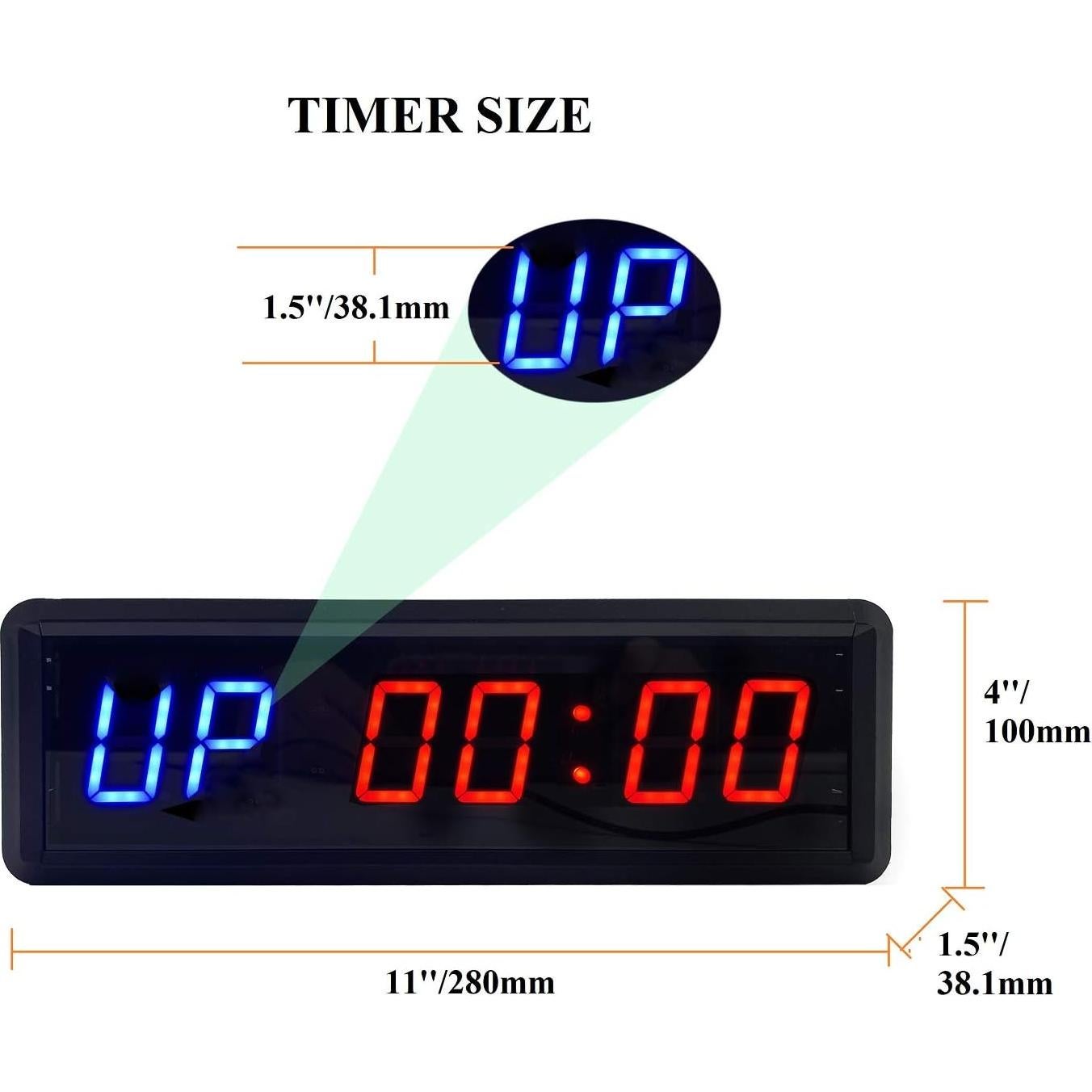 Temporizador LED de Gimnasio BTBSIGN 28x10 cm Control Remoto