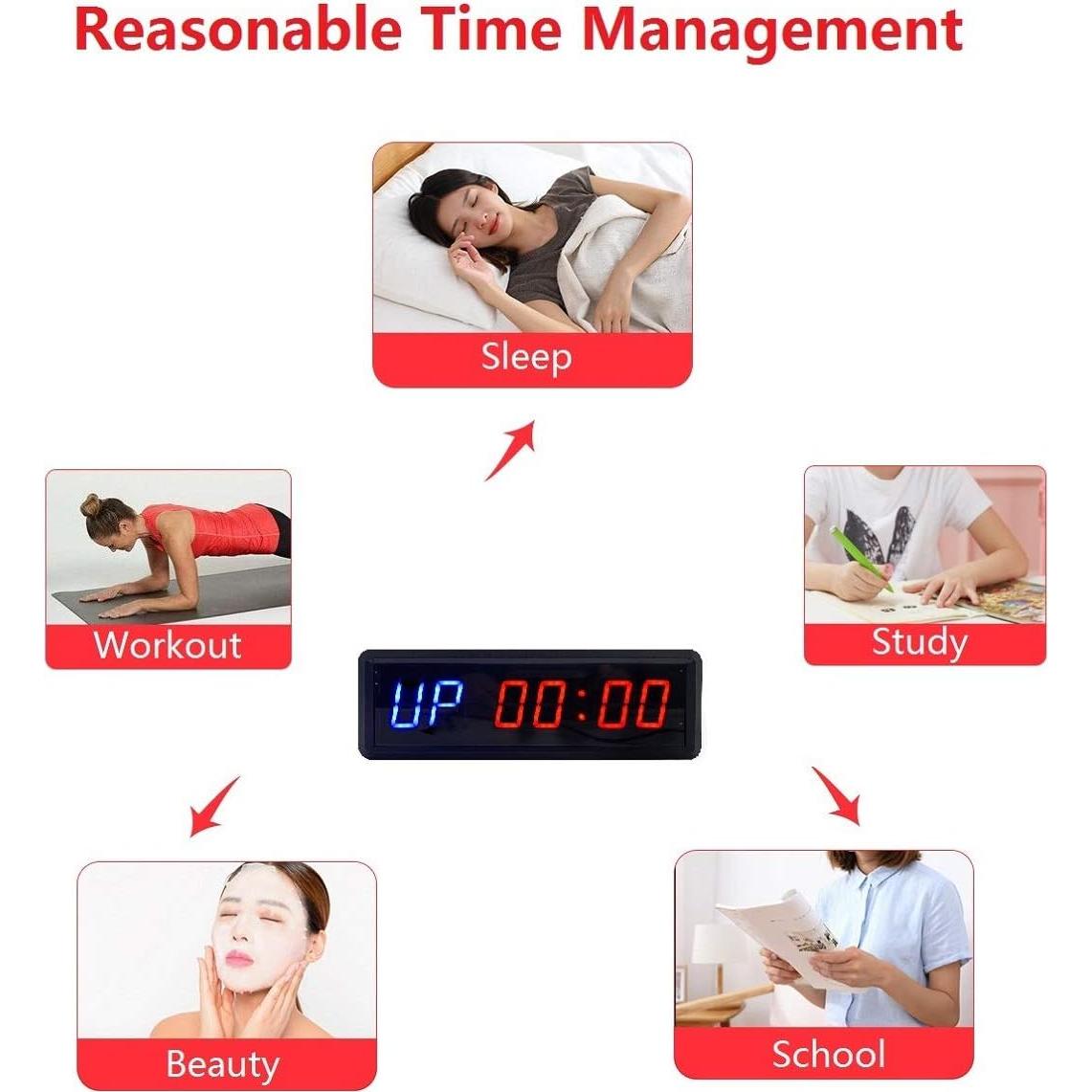 Temporizador LED de Gimnasio BTBSIGN 28x10 cm Control Remoto