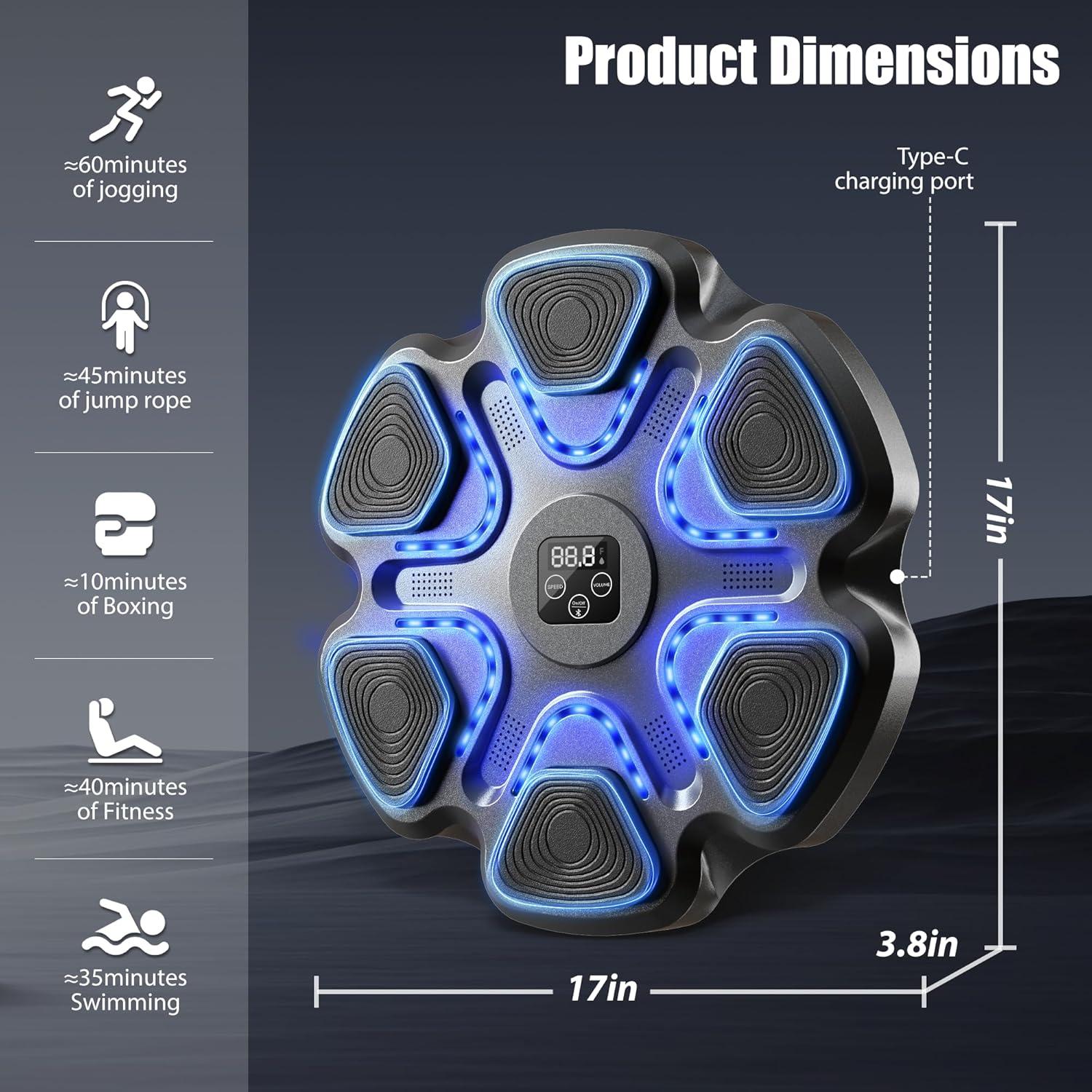 Máquina de Boxeo Musical SPIEEK 111 con Guantes - Entrenamiento Inteligente