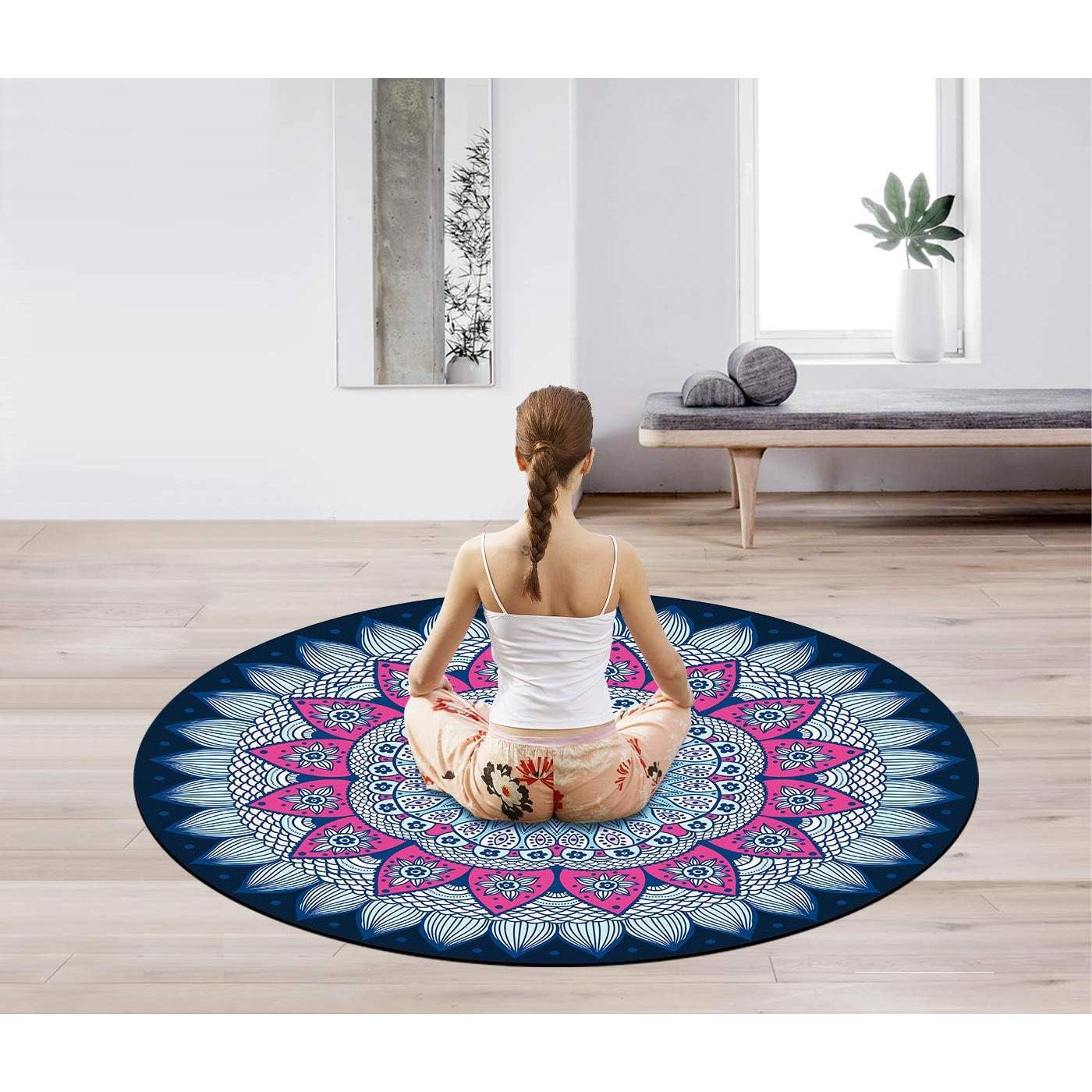 Colchoneta Redonda LERYG 140cm Antideslizante Suede Sintético