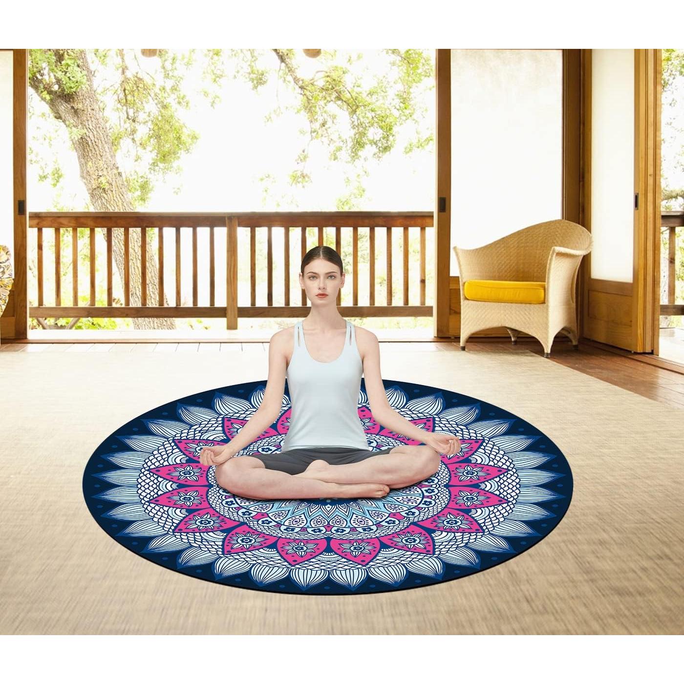 Colchoneta Redonda LERYG 140cm Antideslizante Suede Sintético