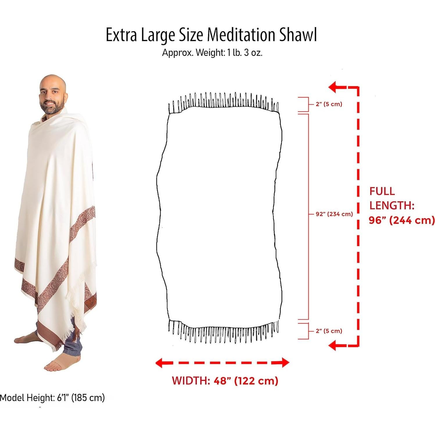 Chal de Meditación Om Shanti Crafts 2.44x1.22m Negro