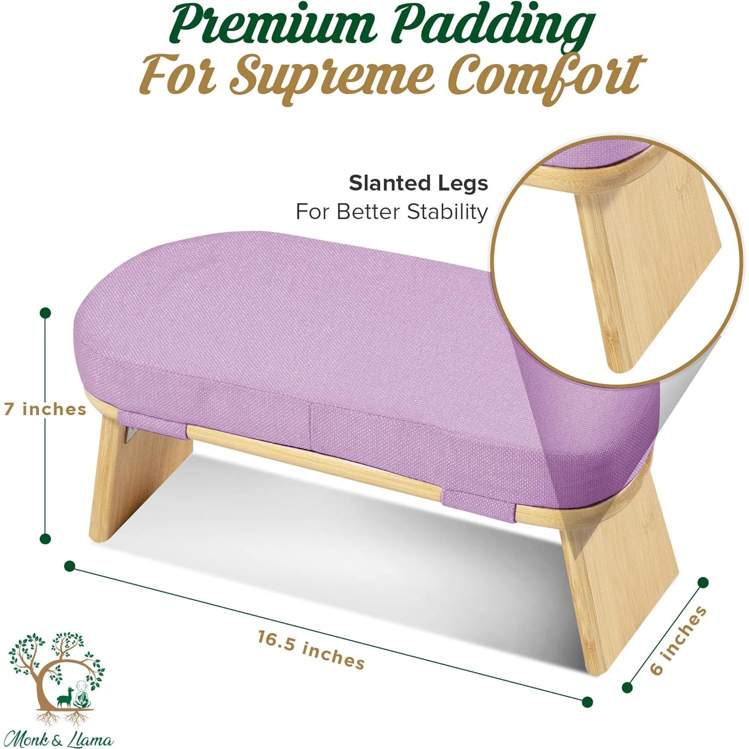 Banco de Meditación Monk & Llama - Plegable de Bambú Ergonómico