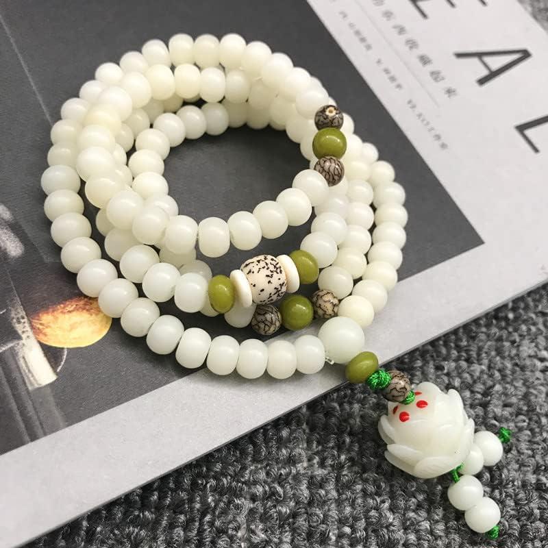 Pulsera de Meditación 108 Cuentas Jade Blanco Caiyao