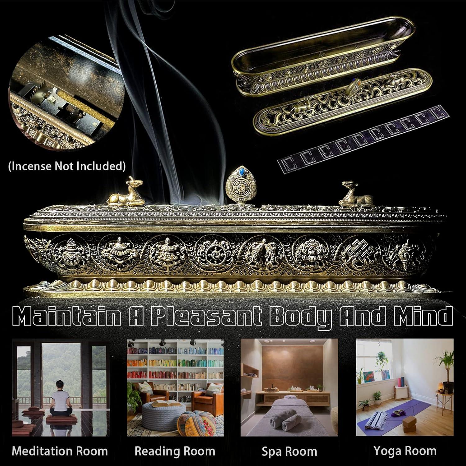 Soporte de Incienso Taikuri Bronce 32cm para Meditación