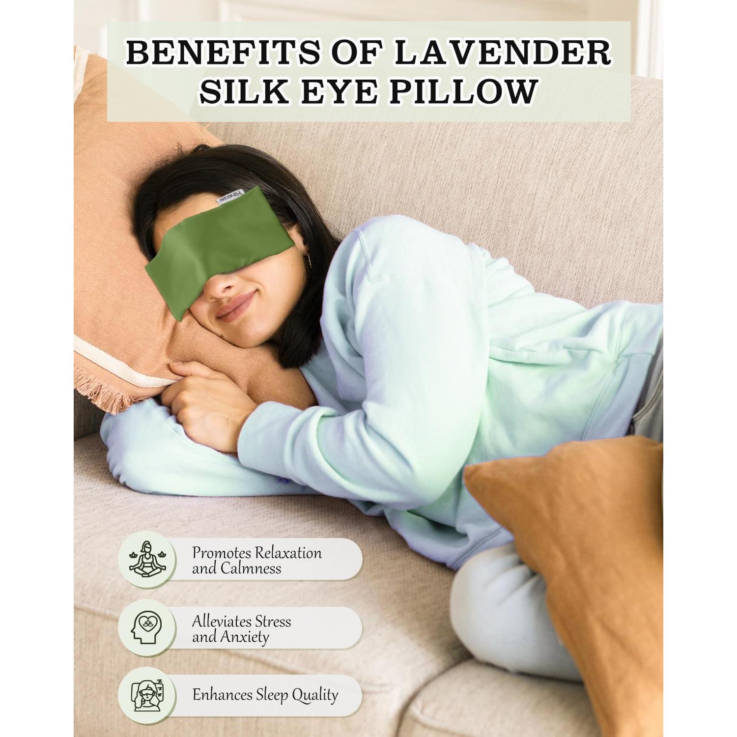 Almohadilla para Ojos Hihealer de Seda con Lavanda 22.9x10.2cm