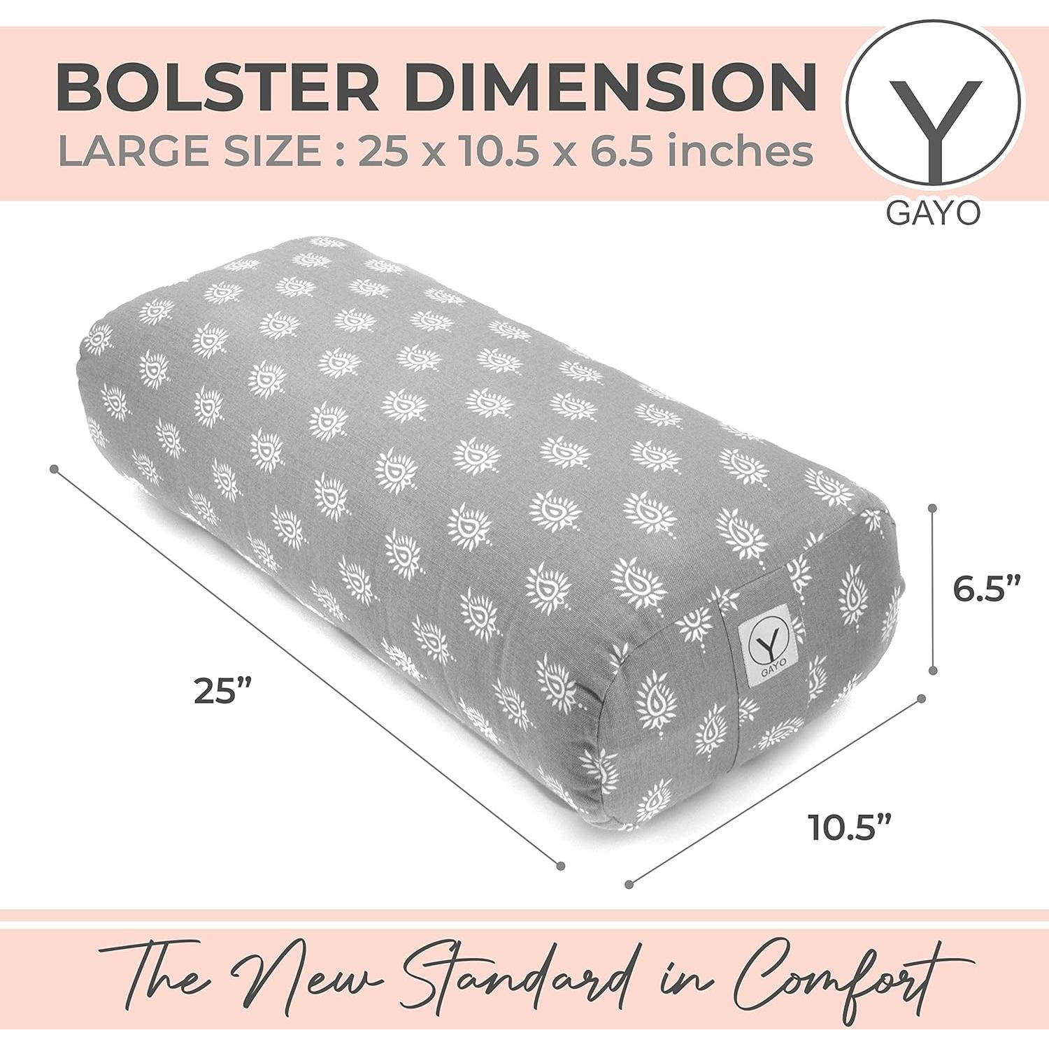 Cojín Bolster de Yoga Gayo - 100% Algodón, Funda Lavable
