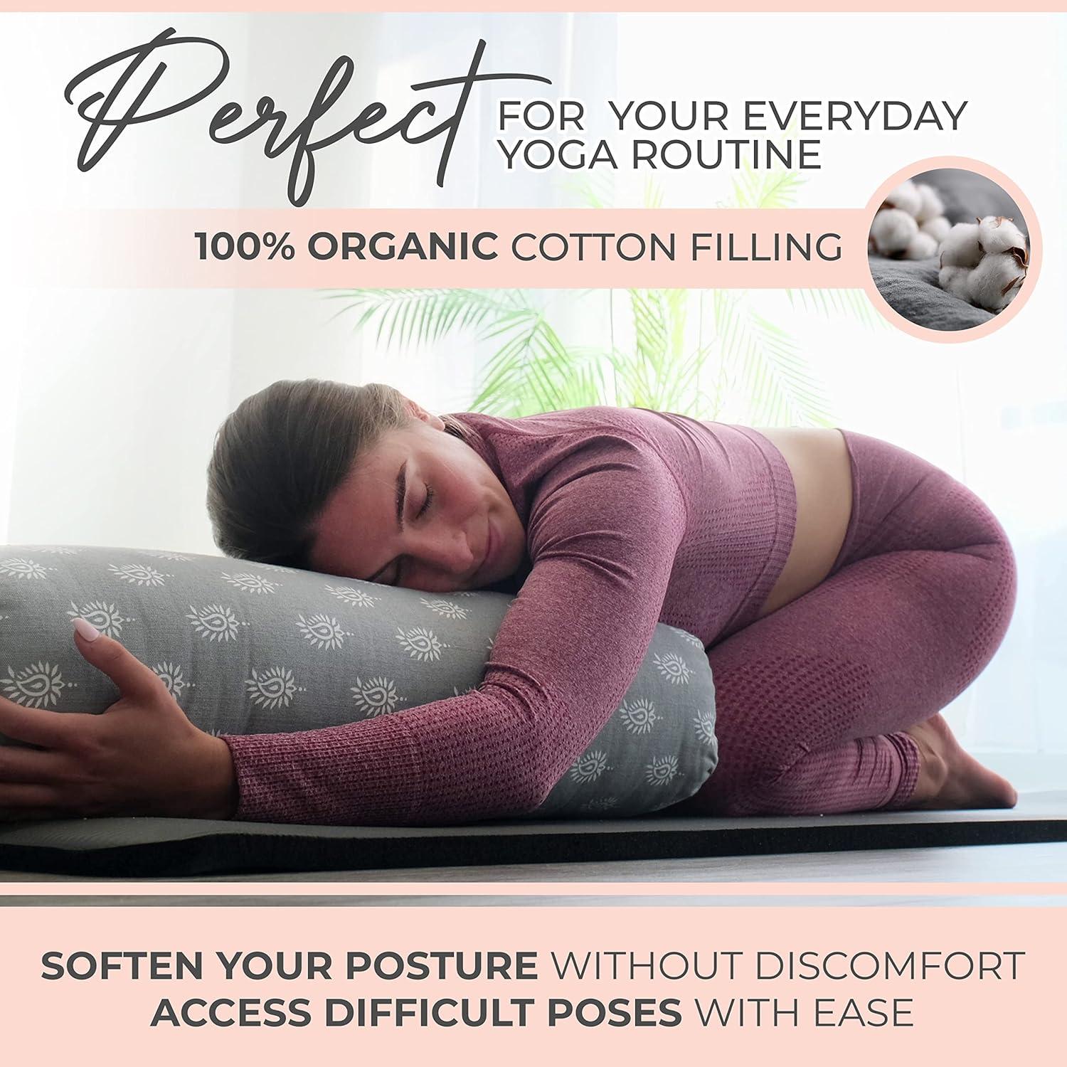 Cojín Bolster de Yoga Gayo - 100% Algodón, Funda Lavable