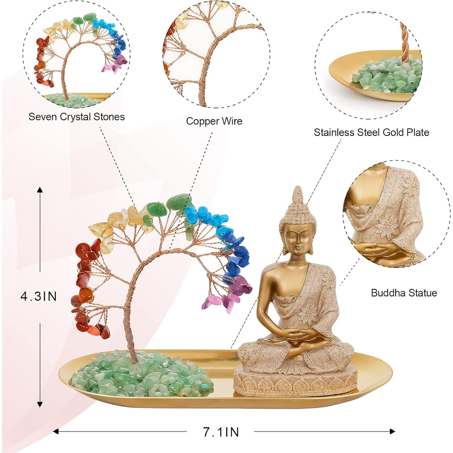 Estatua de Buda y Árbol de Cristal 7 Chakras INNOLITES