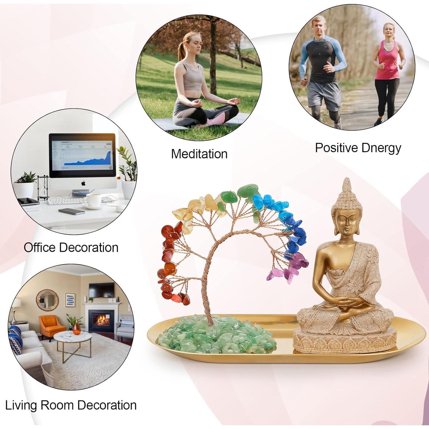 Estatua de Buda y Árbol de Cristal 7 Chakras INNOLITES
