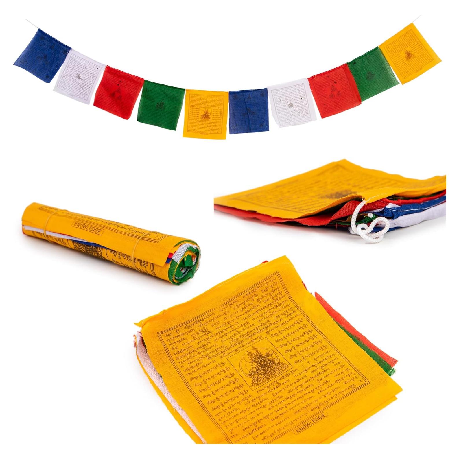 Banderas de Oración Tibetanas 10 Piezas Hechas a Mano Nepal