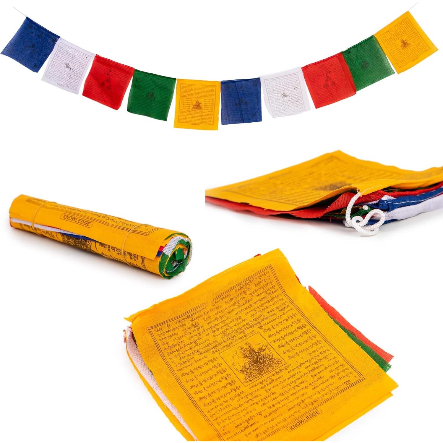 Banderas de Oración Tibetanas 10 Piezas Hechas a Mano Nepal