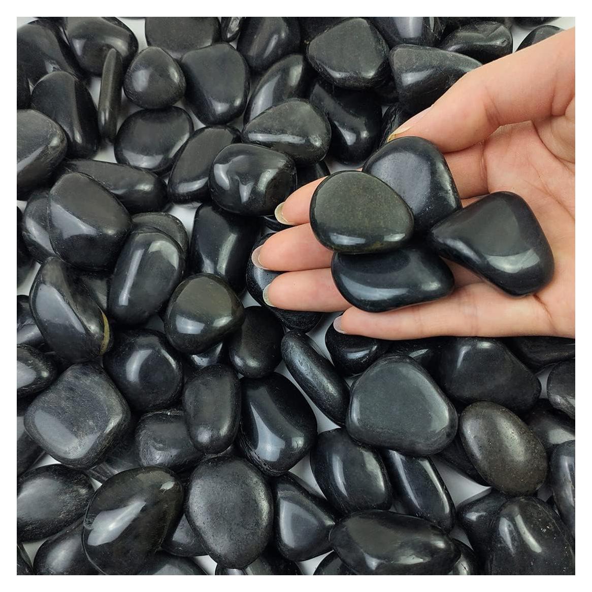 Piedras Negras Pulidas FANTIAN 0.91 kg para Jardín y Acuario