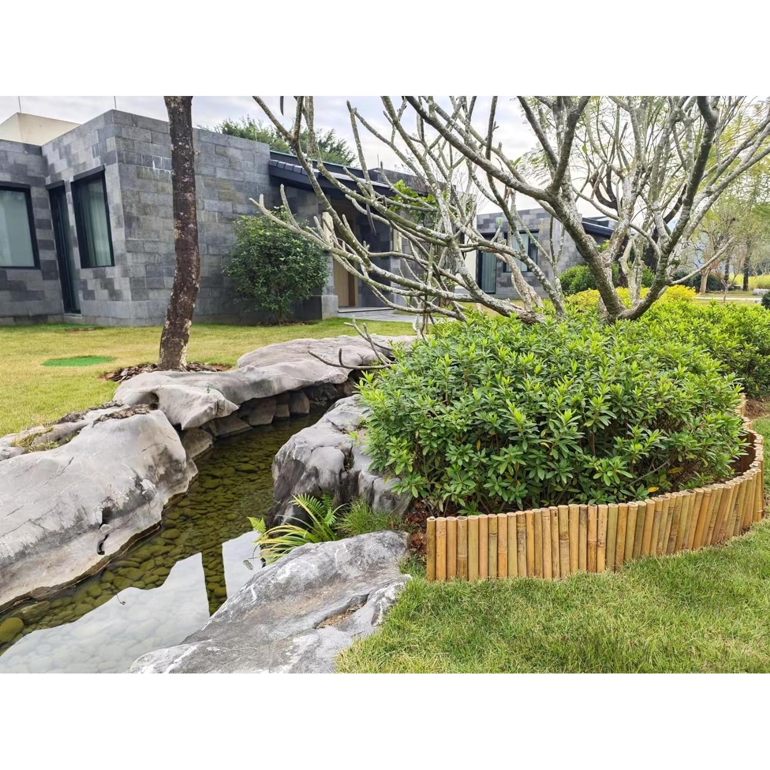 Cerca de Bambú Flexible HTWNK 43.2x10.9 cm para Jardín