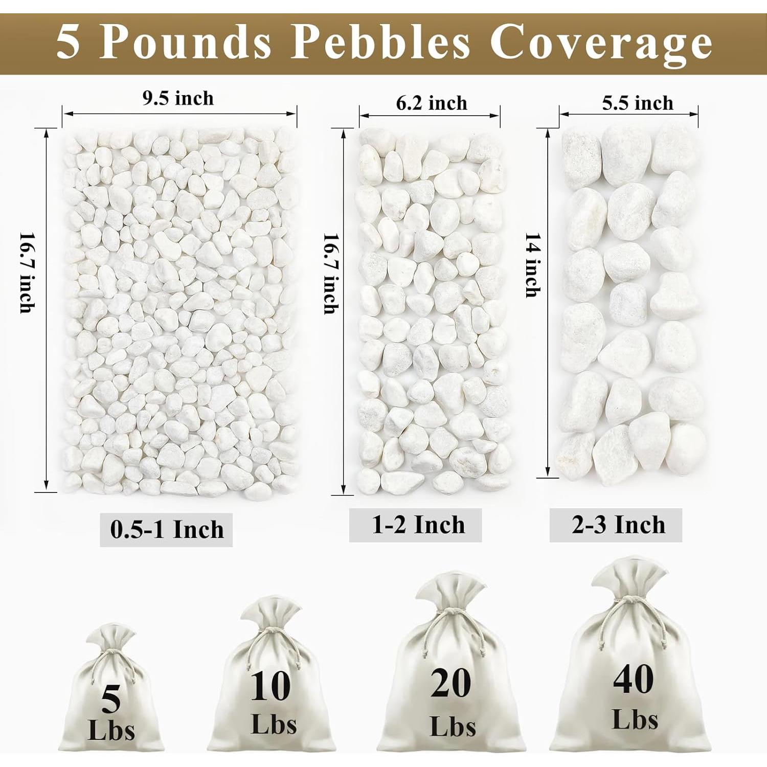 Piedras Blancas para Plantas FANTIAN 2.27 kg 0.5-1 cm Decorativas