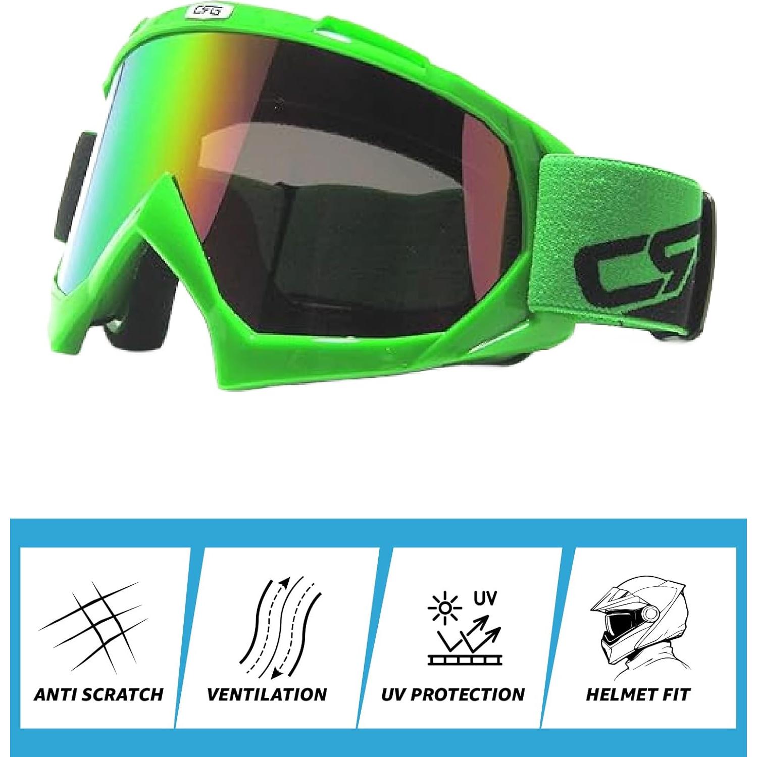 Gafas de Motociclismo CRG Sports T815-7 Multicolor Verde