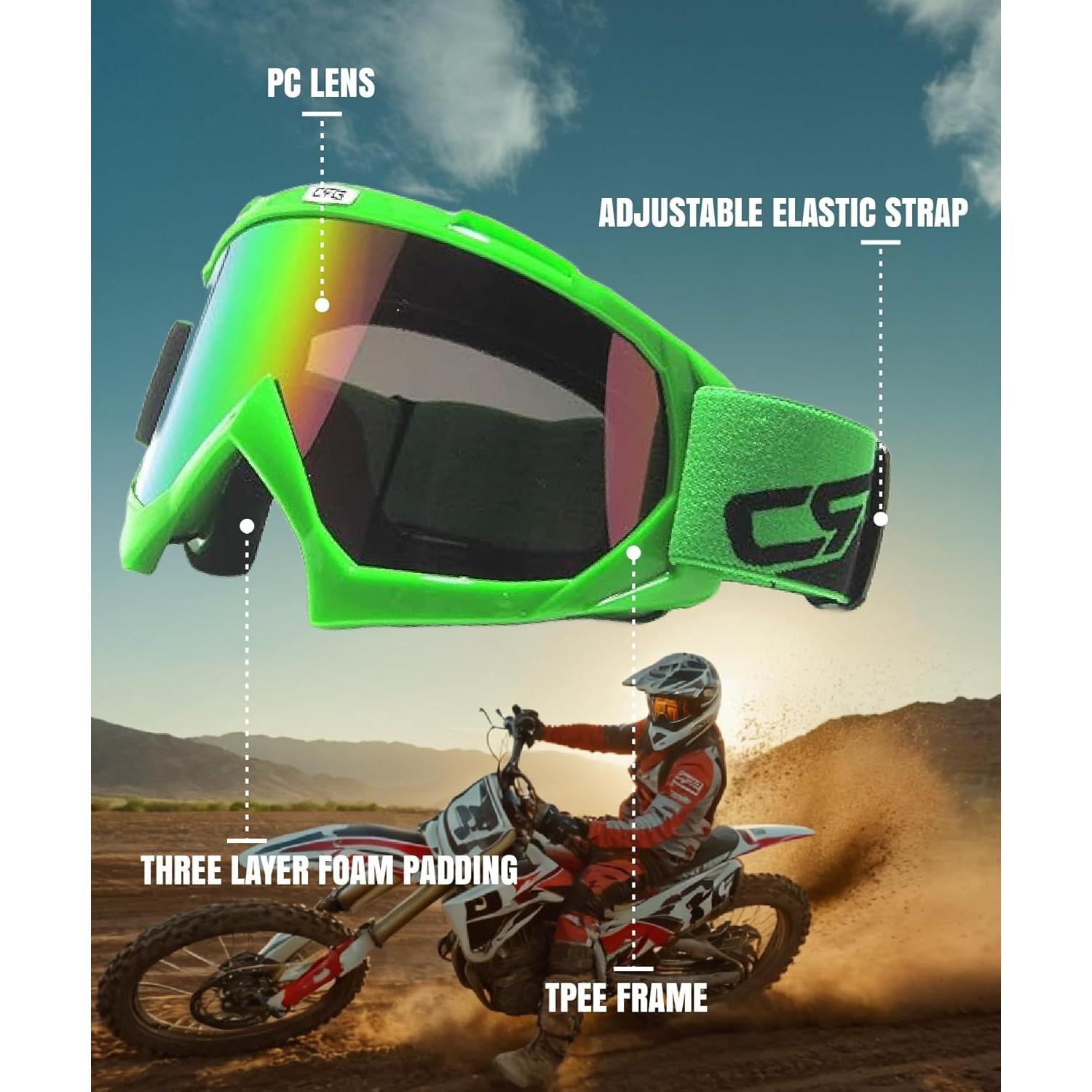 Gafas de Motociclismo CRG Sports T815-7 Multicolor Verde