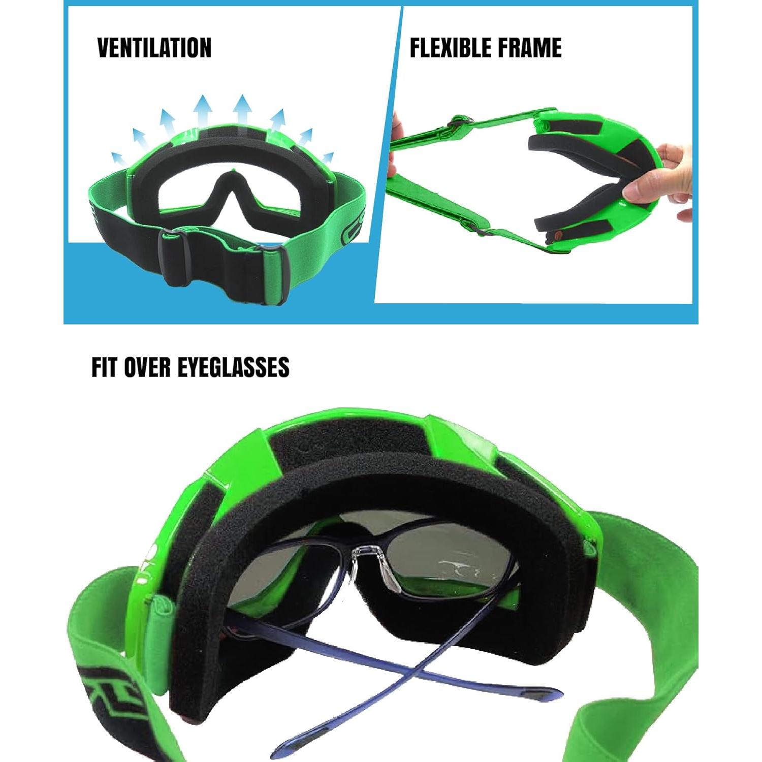 Gafas de Motociclismo CRG Sports T815-7 Multicolor Verde