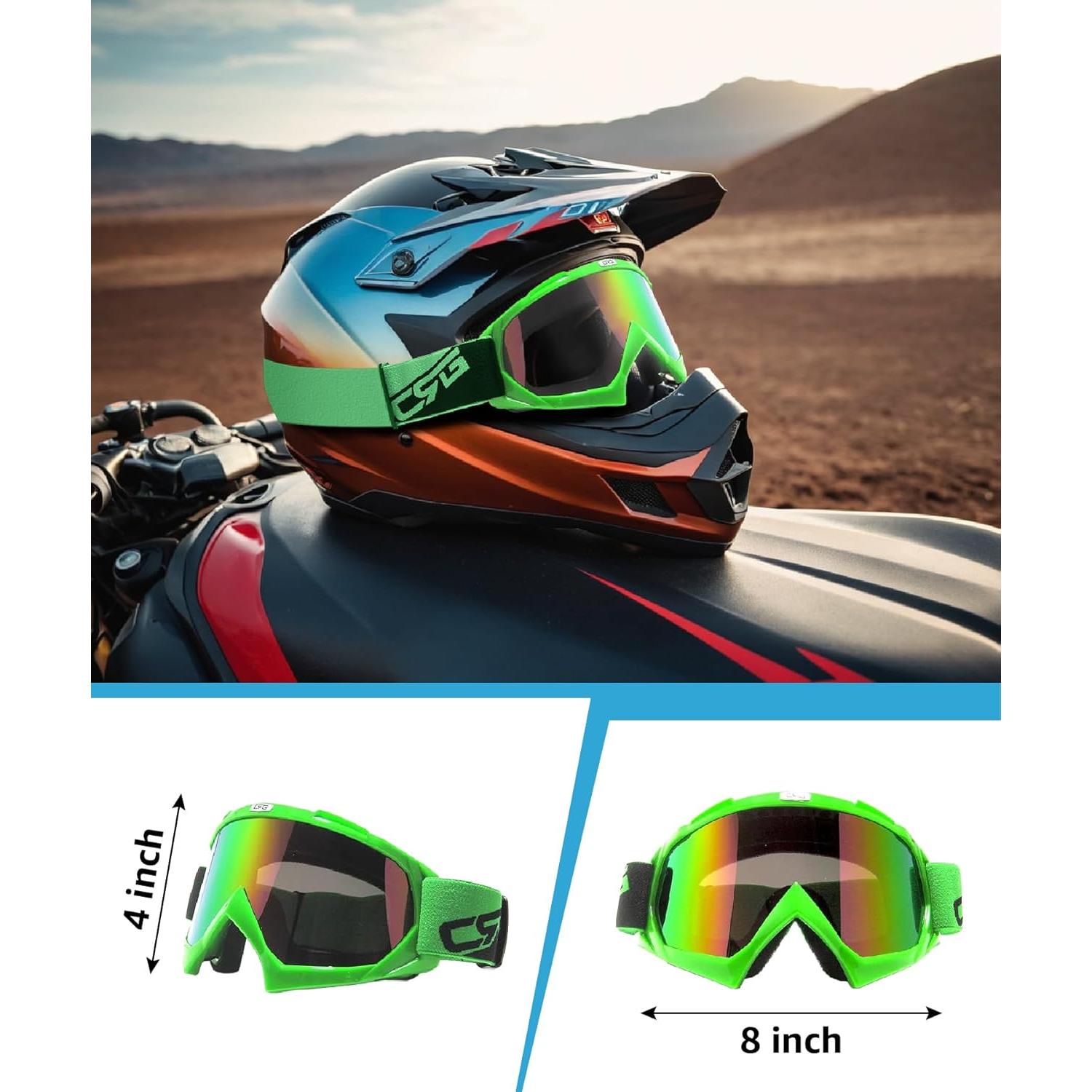 Gafas de Motociclismo CRG Sports T815-7 Multicolor Verde