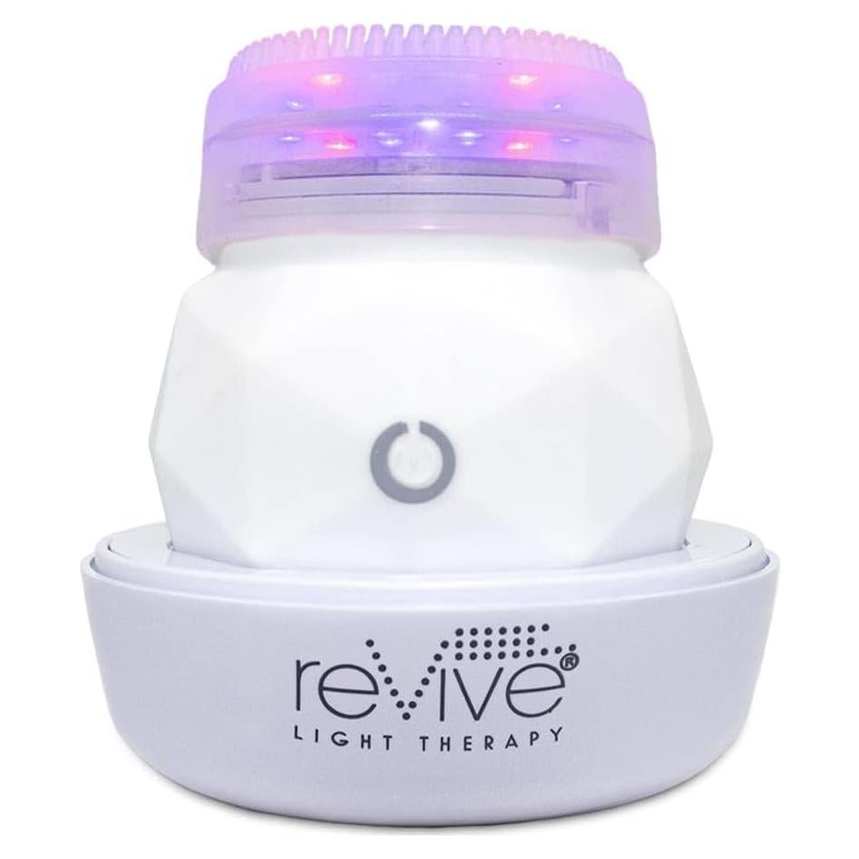 reVive Light Therapy Soniqué Mini Acne Cleanser, Battery-Operated Sonic Face Cleanser Brush with Blue & Red Light Therapy, Medical-Grade Acne Device for Face & Body, Water-Resistant