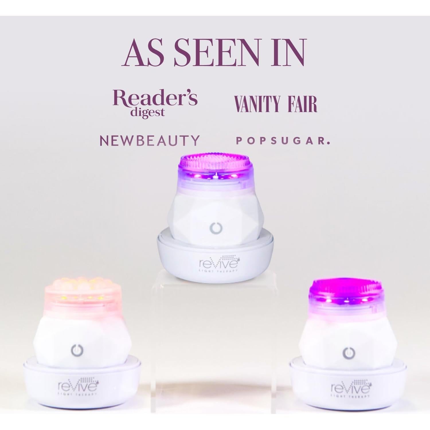 reVive Light Therapy Soniqué Mini Acne Cleanser, Battery-Operated Sonic Face Cleanser Brush with Blue & Red Light Therapy, Medical-Grade Acne Device for Face & Body, Water-Resistant