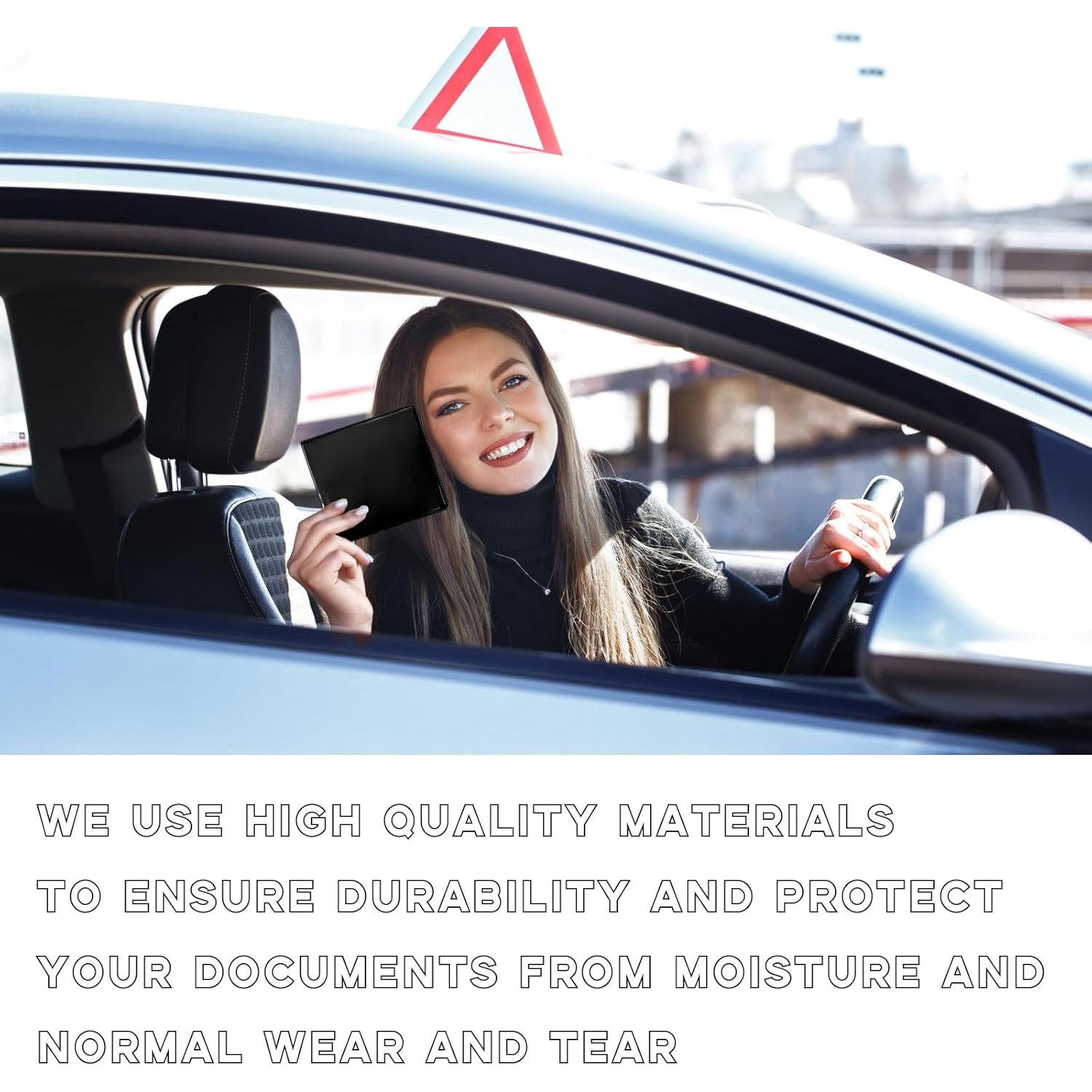 Portadocumentos Ziciner para Registro y Seguro de Auto Negro