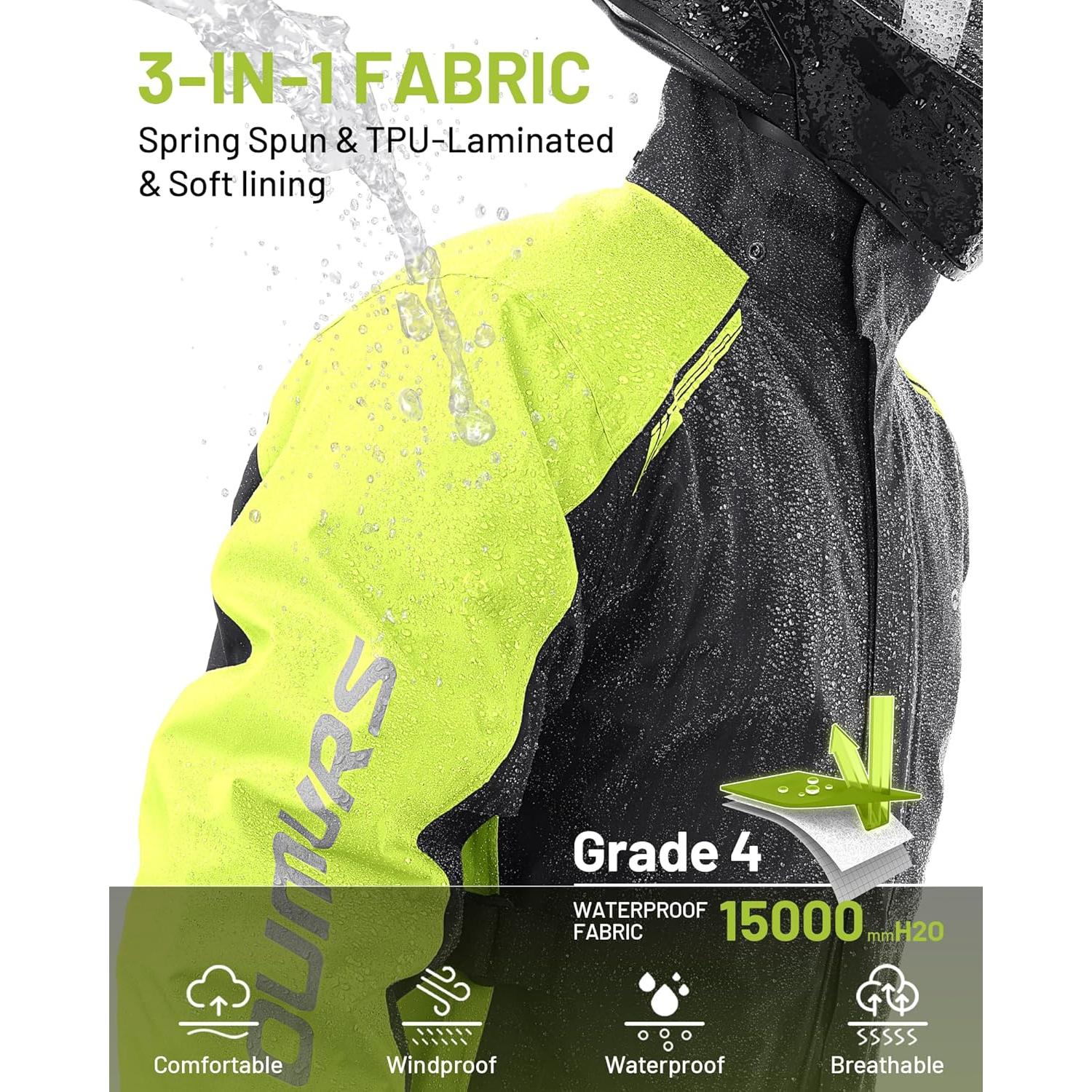 Traje de Lluvia Impermeable Oumurs para Motocicleta Mediano