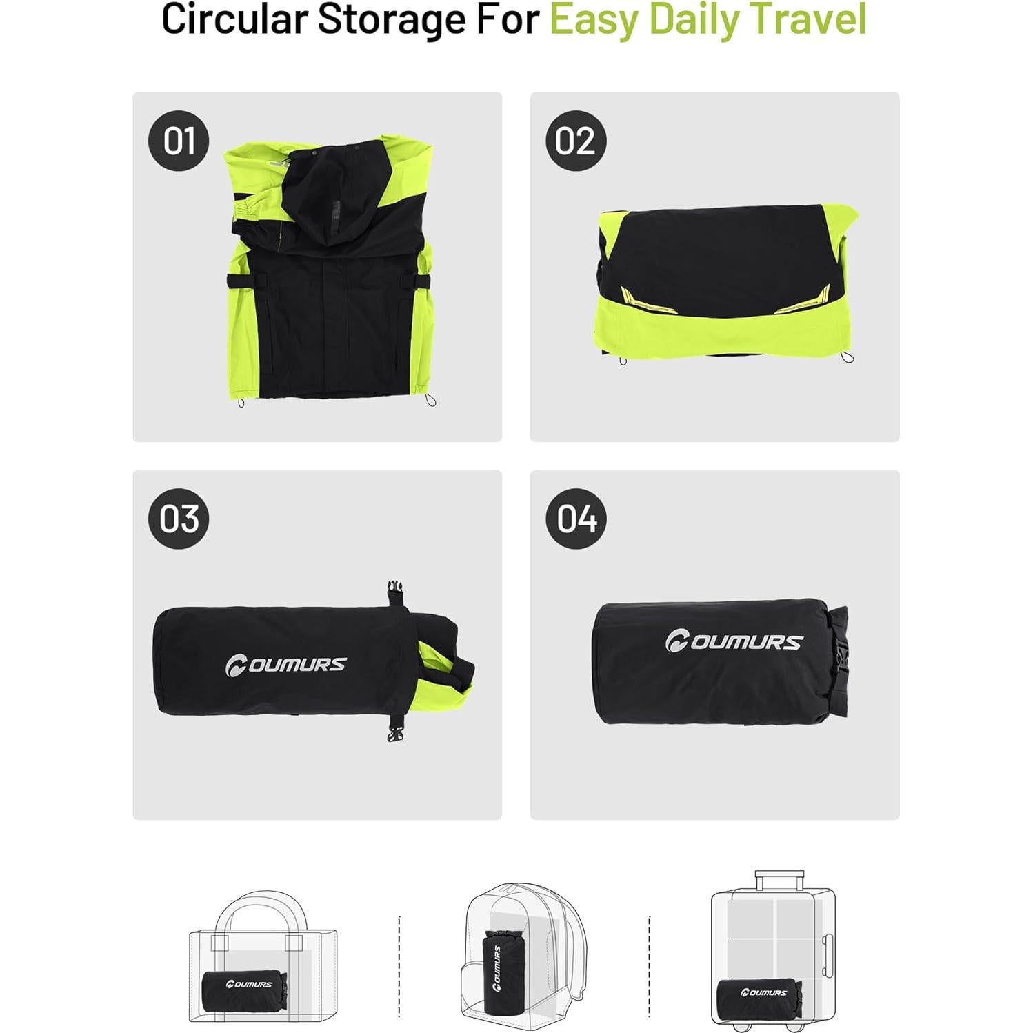 Traje de Lluvia Impermeable Oumurs para Motocicleta Mediano