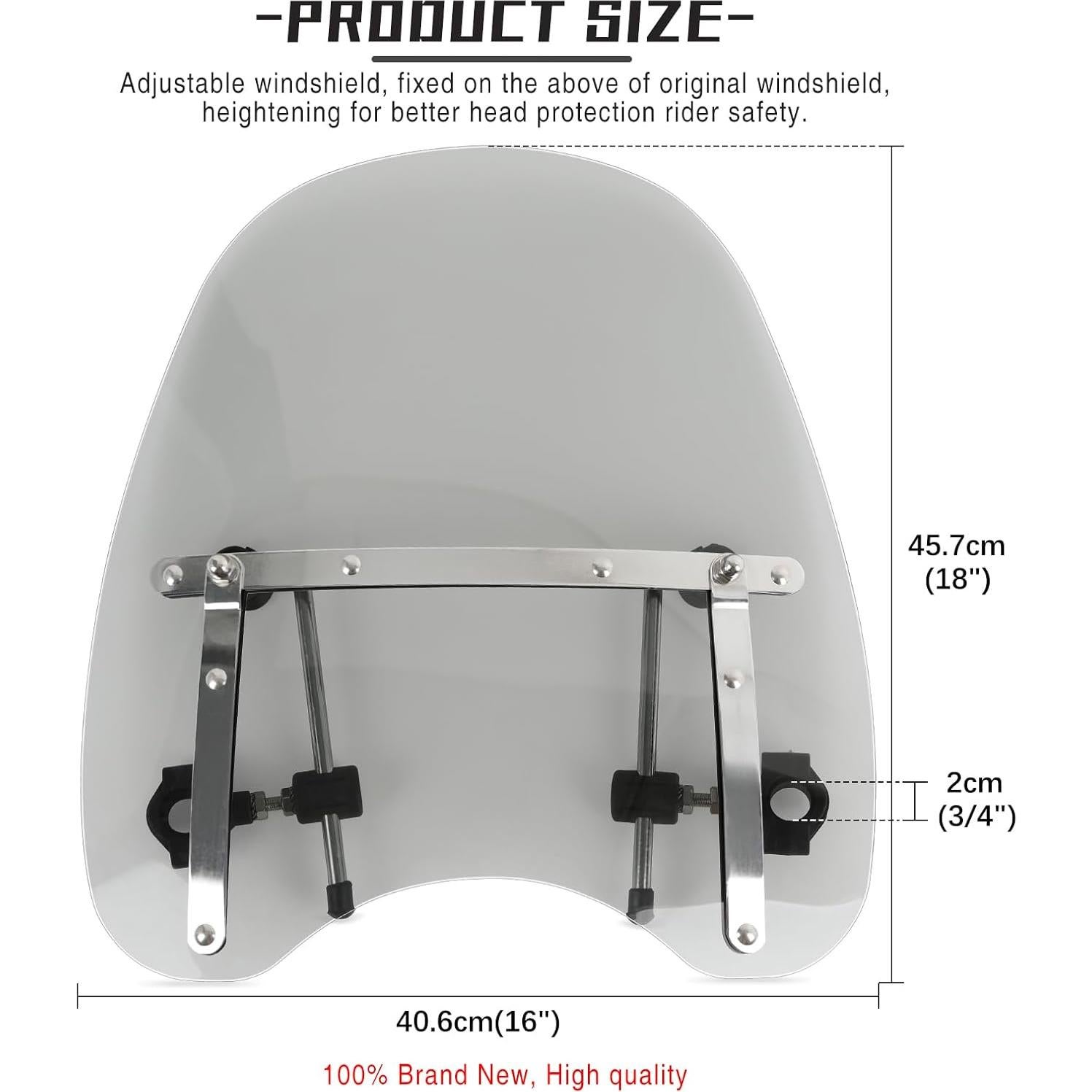 Parabrisas Onda DREAMIZER Negro 45.72x40.64cm para Motocicleta