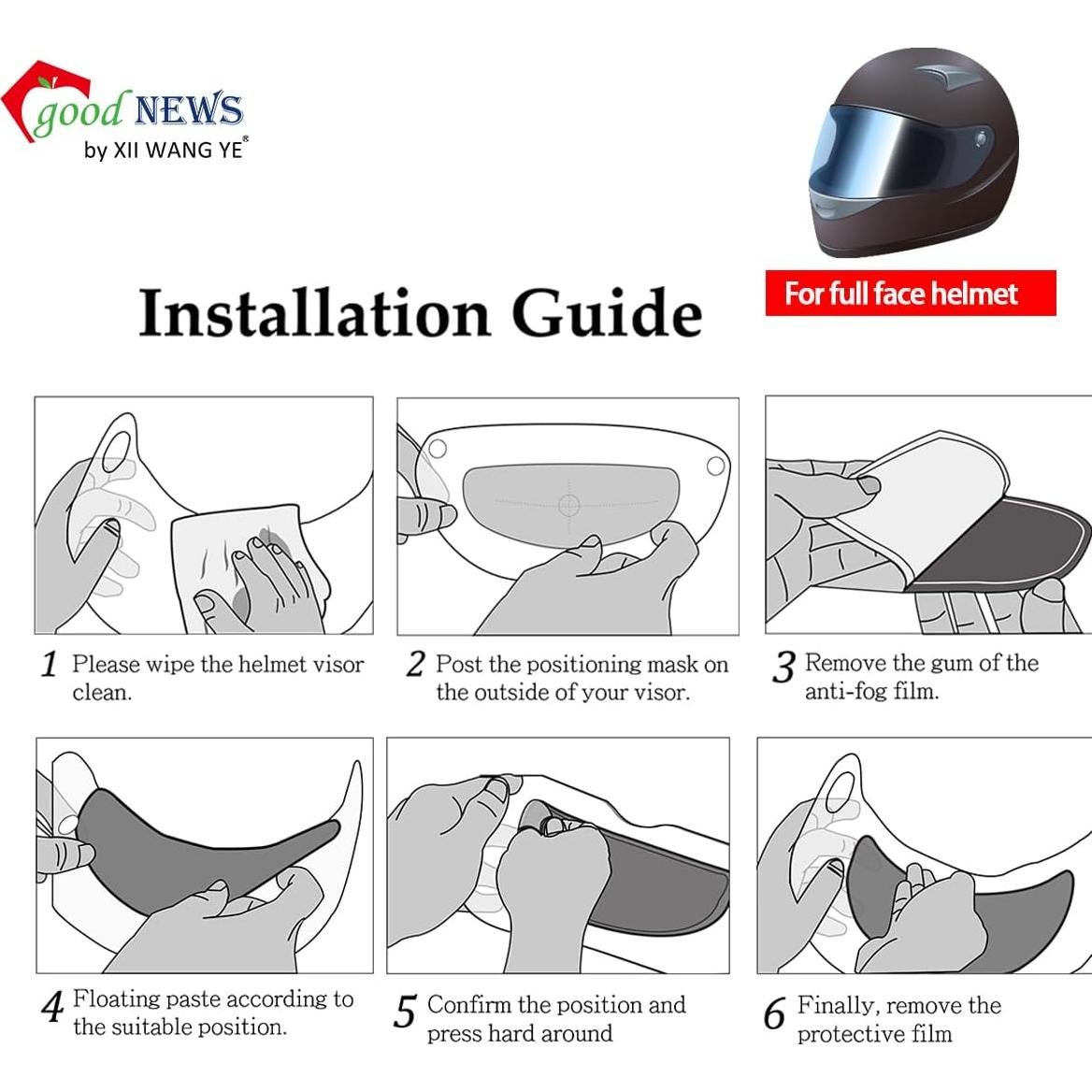 Película Anti-Niebla para Casco de Motocicleta XII Azul Polarizado