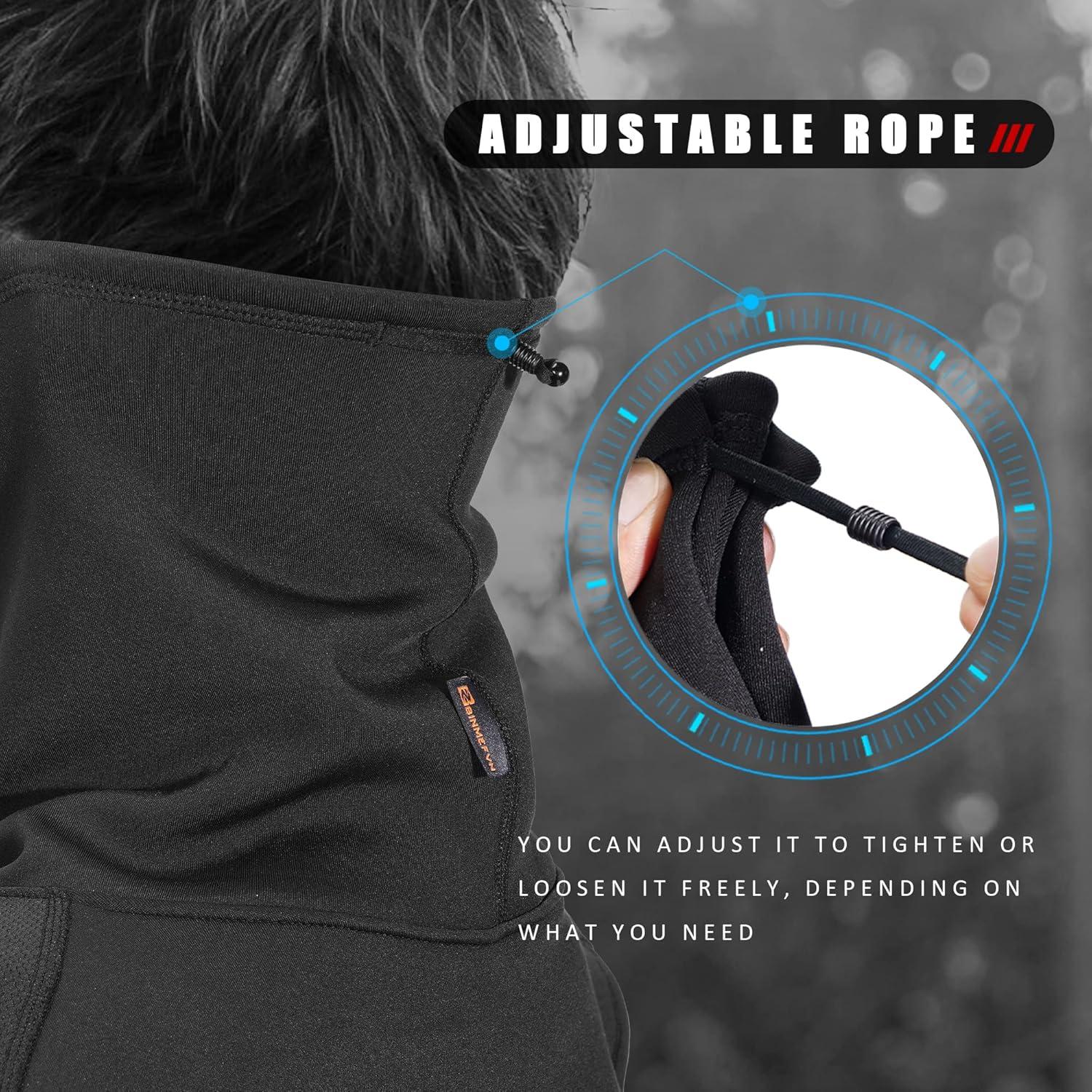 Calentador de Cuello B BINMEFVN Negro para Invierno a Prueba de Viento