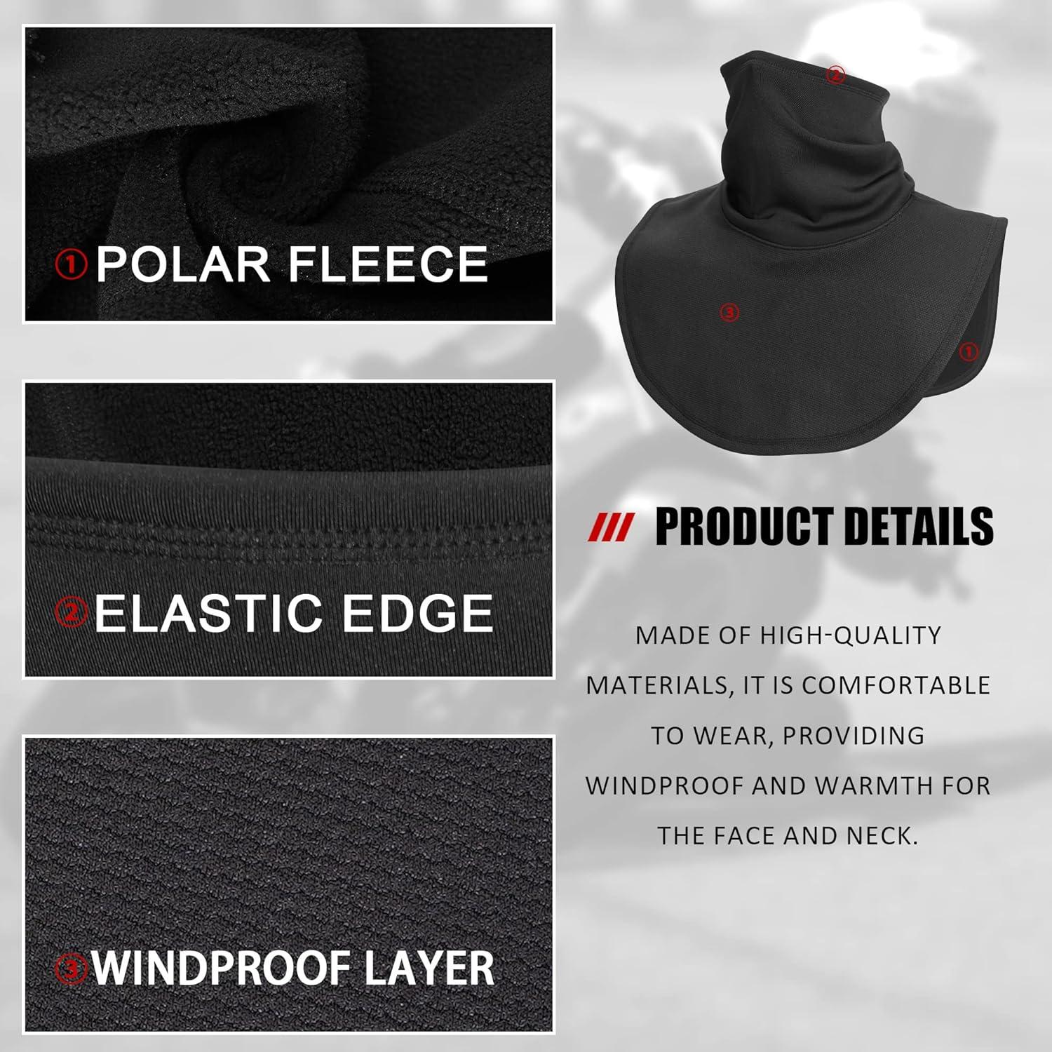 Calentador de Cuello B BINMEFVN Negro para Invierno a Prueba de Viento