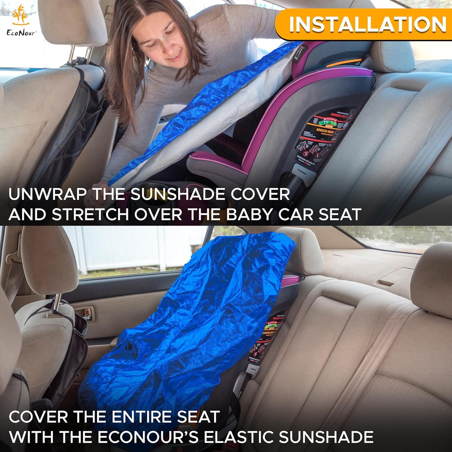 Cubierta de Sombra EcoNour para Asiento de Coche Bebé Azul