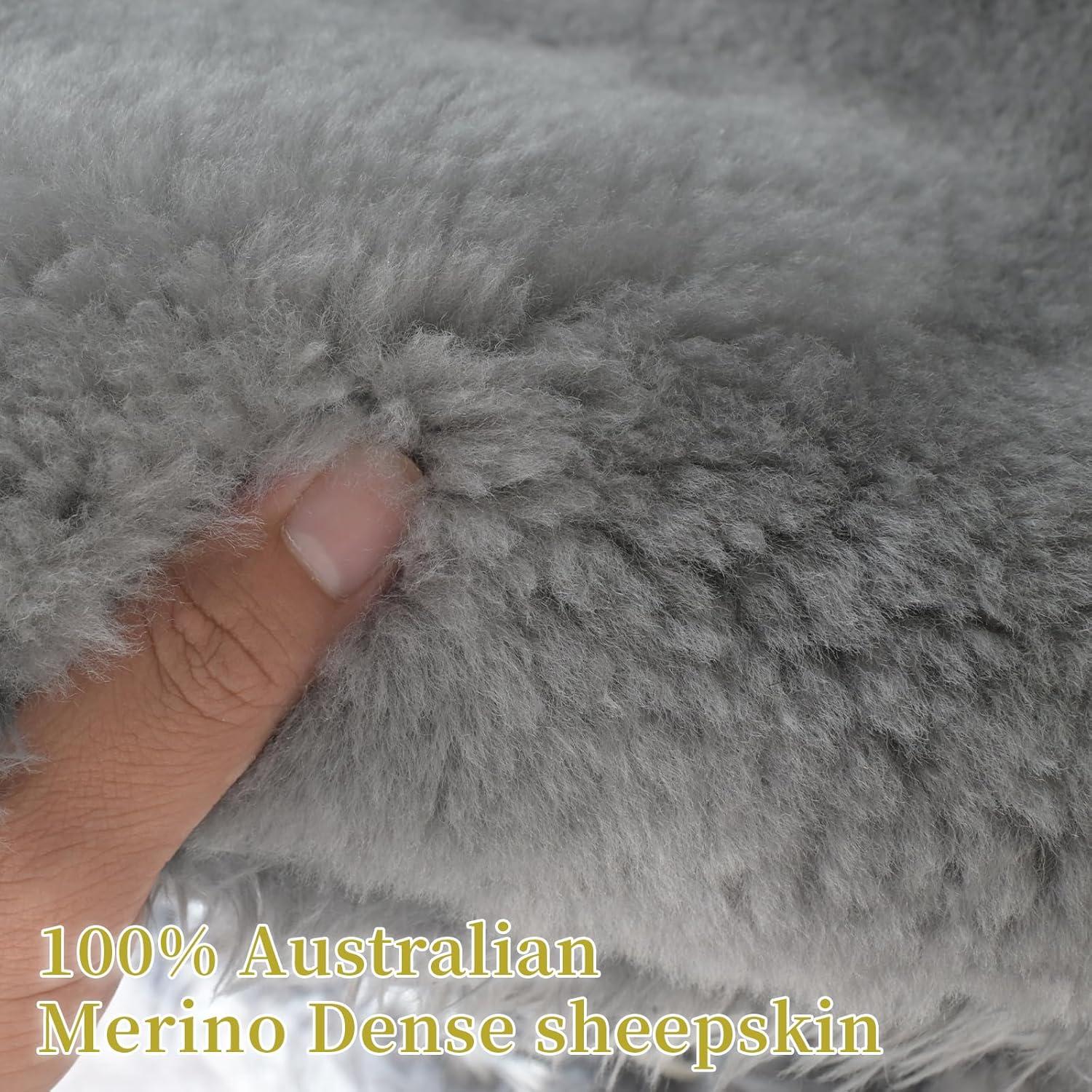 Cubierta de Asiento de Piel de Oveja Aegis Gris Universal