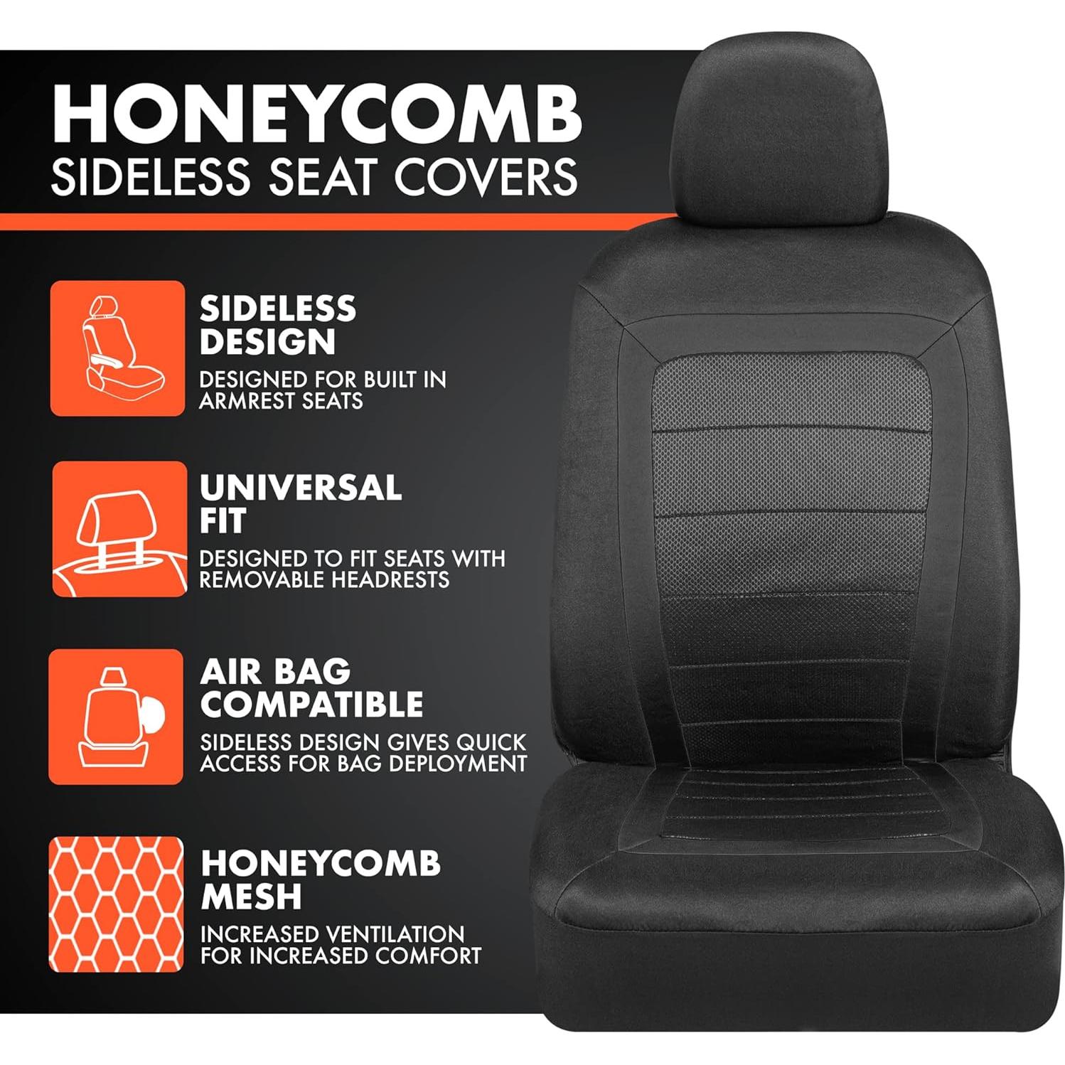 Cubiertas de Asiento Delantero BDK OS271BK Malla Negra Universal