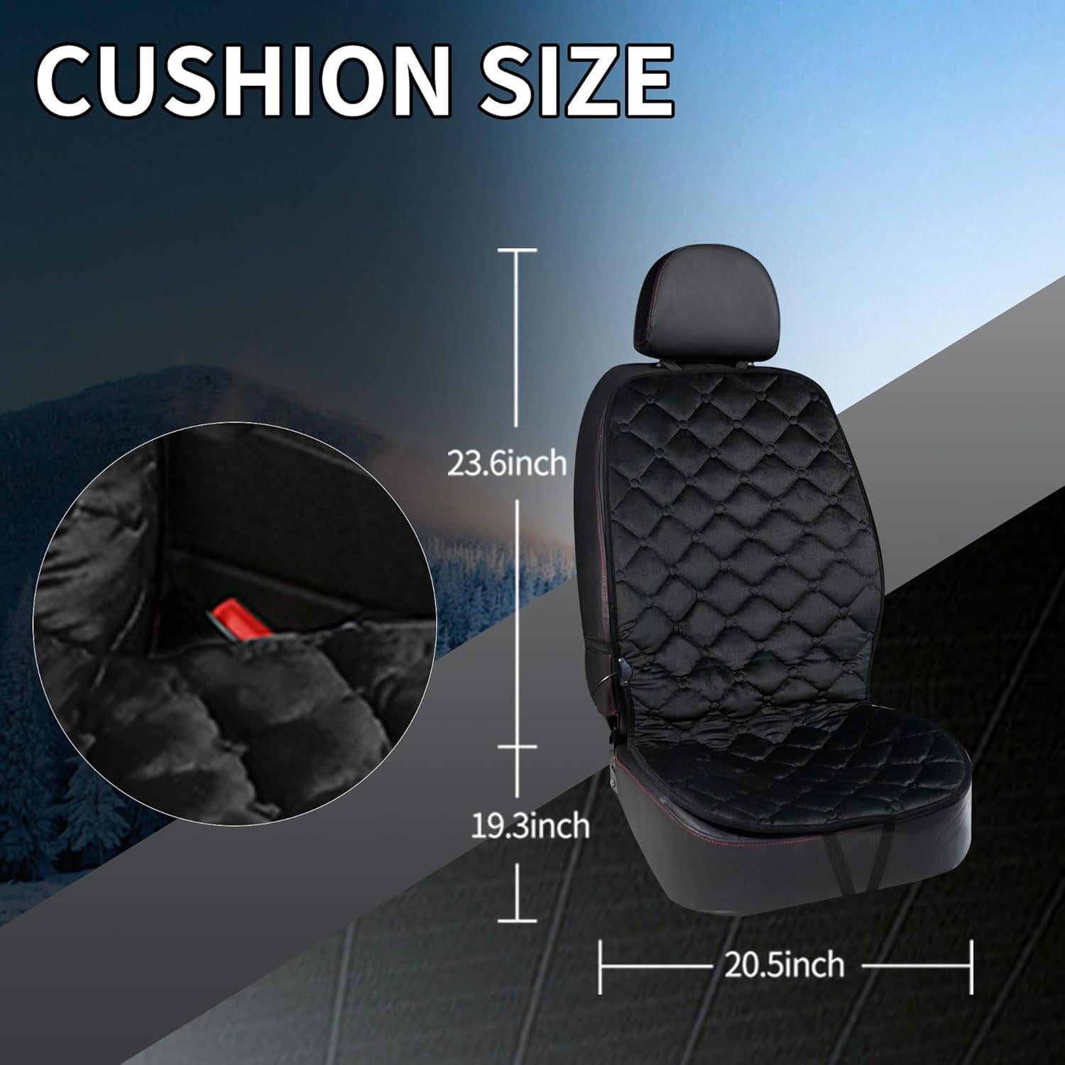 Cojín de Asiento ESMING para Automóvil Negro 53x48 cm