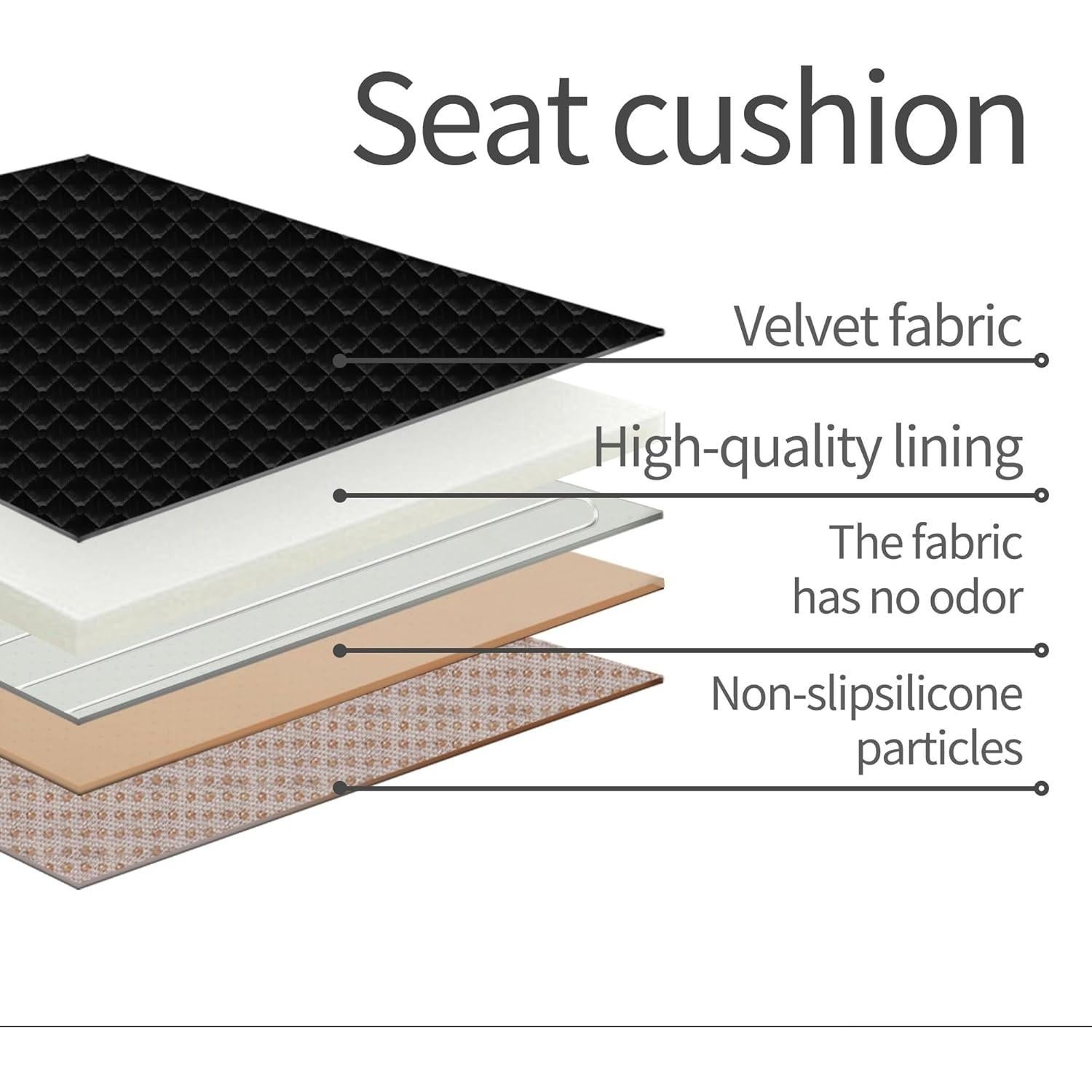 Cojín de Asiento ESMING para Automóvil Negro 53x48 cm