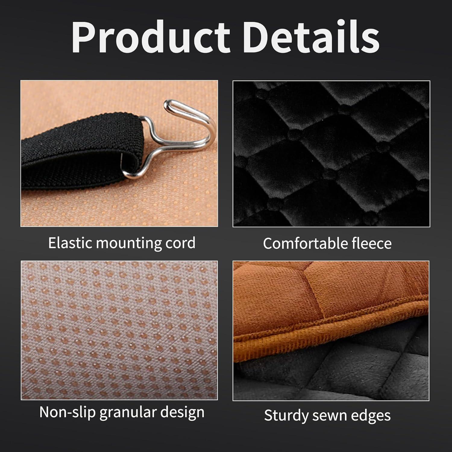 Cojín de Asiento ESMING para Automóvil Negro 53x48 cm