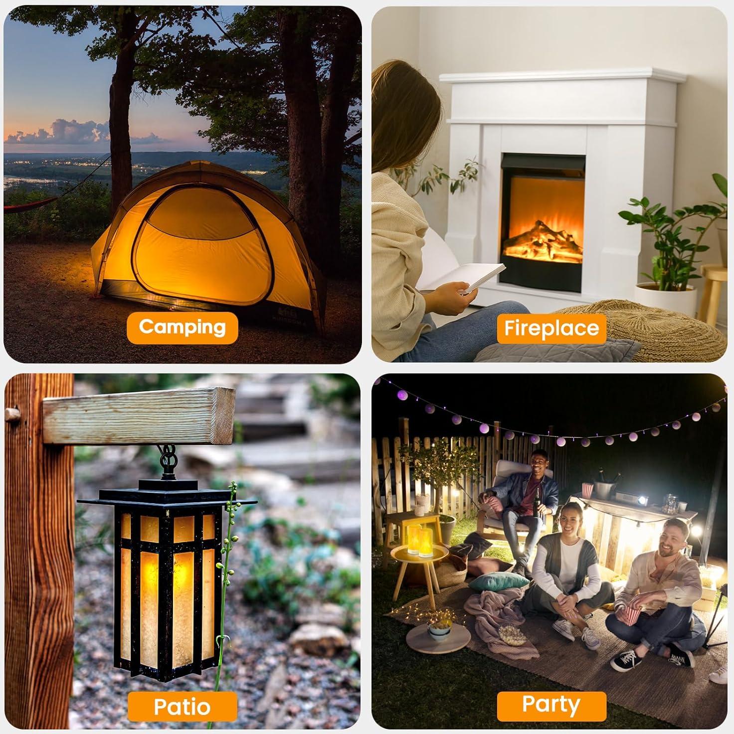 Luces LED de Llama Hompavo Recargables 4 Modos Impermeables