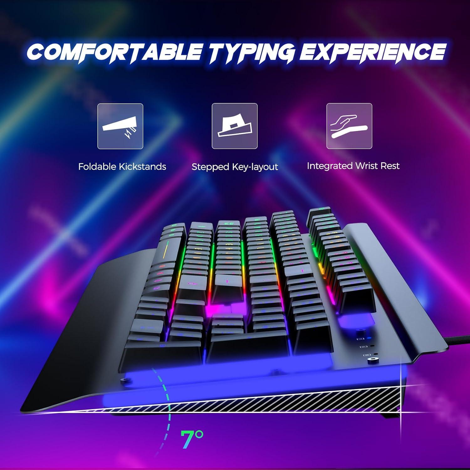Teclado Gaming RisoPhy 104 Teclas Retroiluminado LED