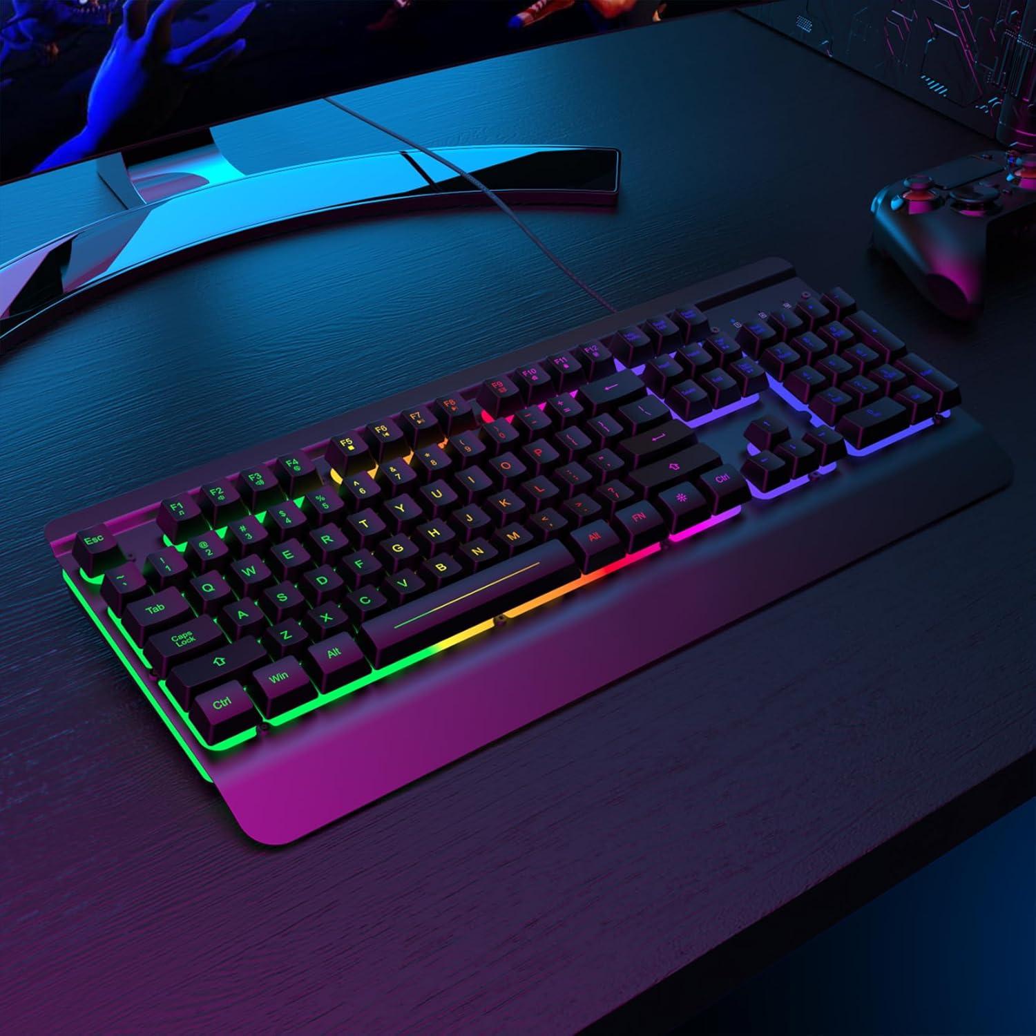 Teclado Gaming RisoPhy 104 Teclas Retroiluminado LED