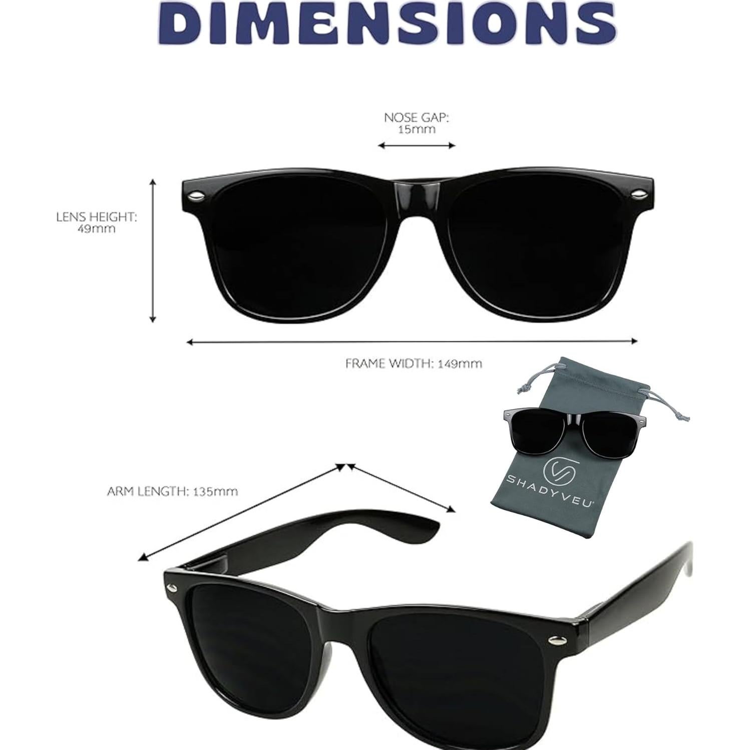 Gafas de sol redondas ShadyVEU oscuras UV 100% para ojos sensibles