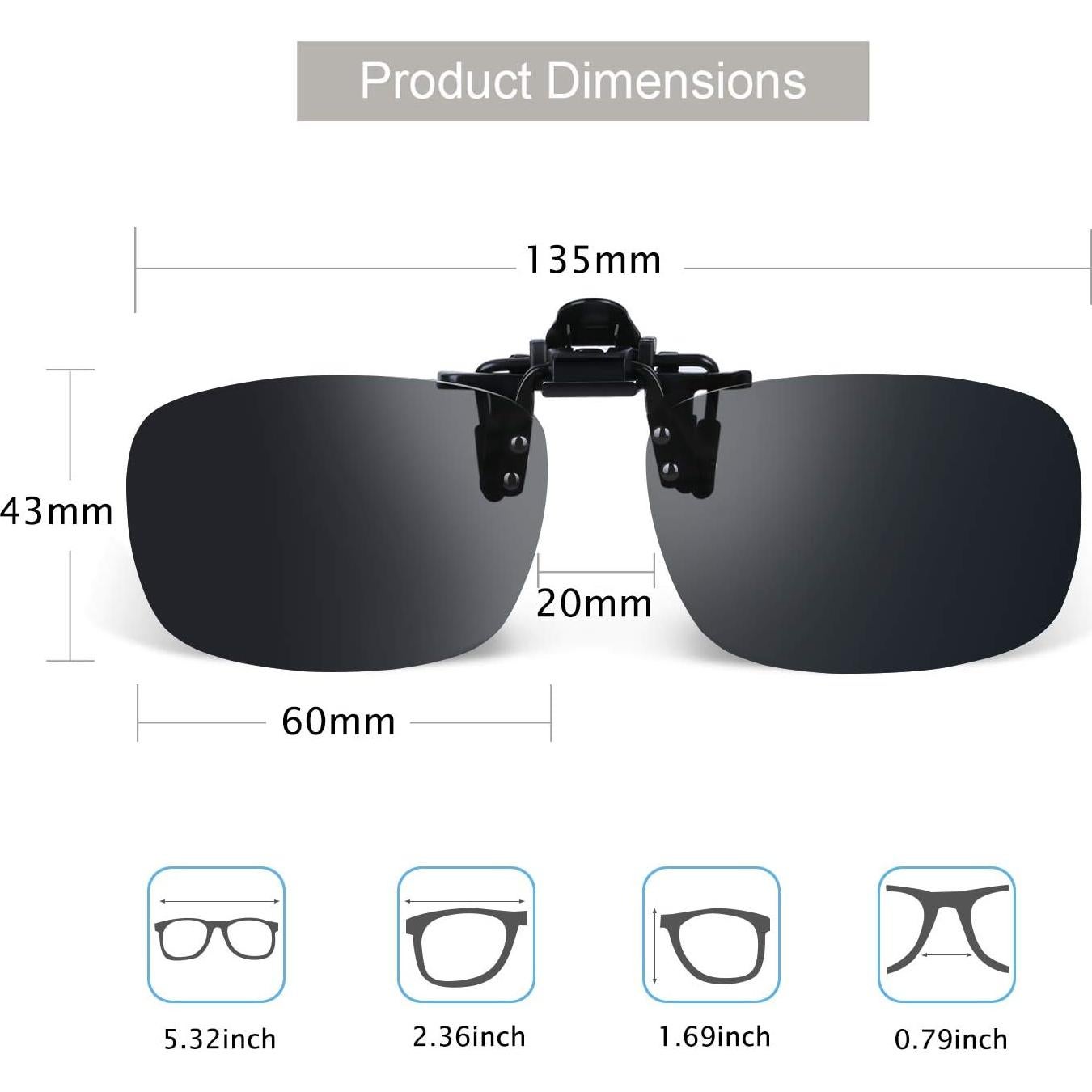 Gafas de sol polarizadas unisex Besgoods con clip abatible UV400