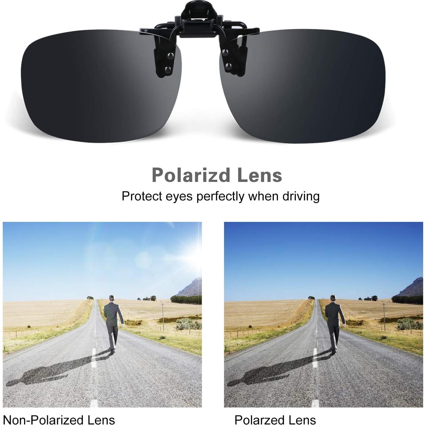 Gafas de sol polarizadas unisex Besgoods con clip abatible UV400