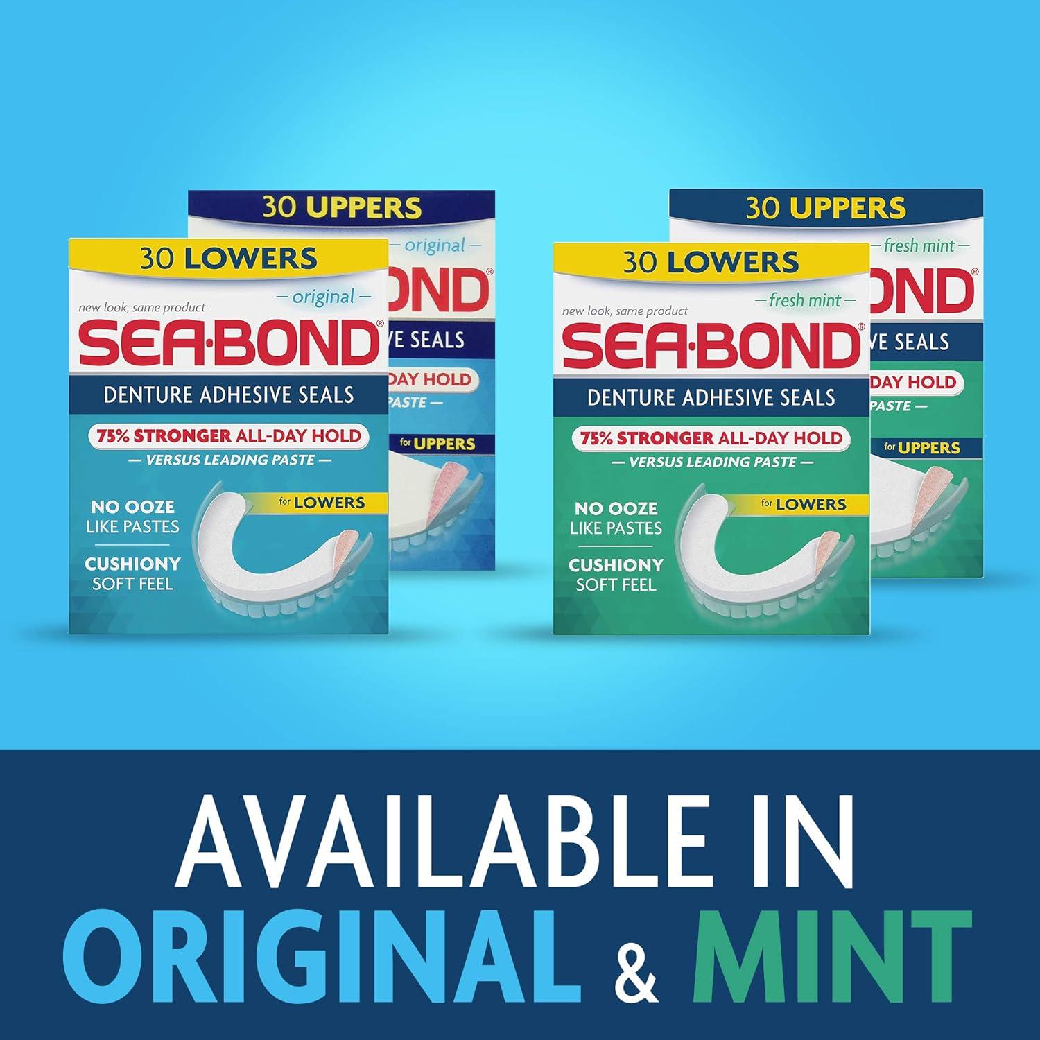 Sellos Adhesivos para Dentaduras Sea Bond Secure Multipack - 60 Unidades